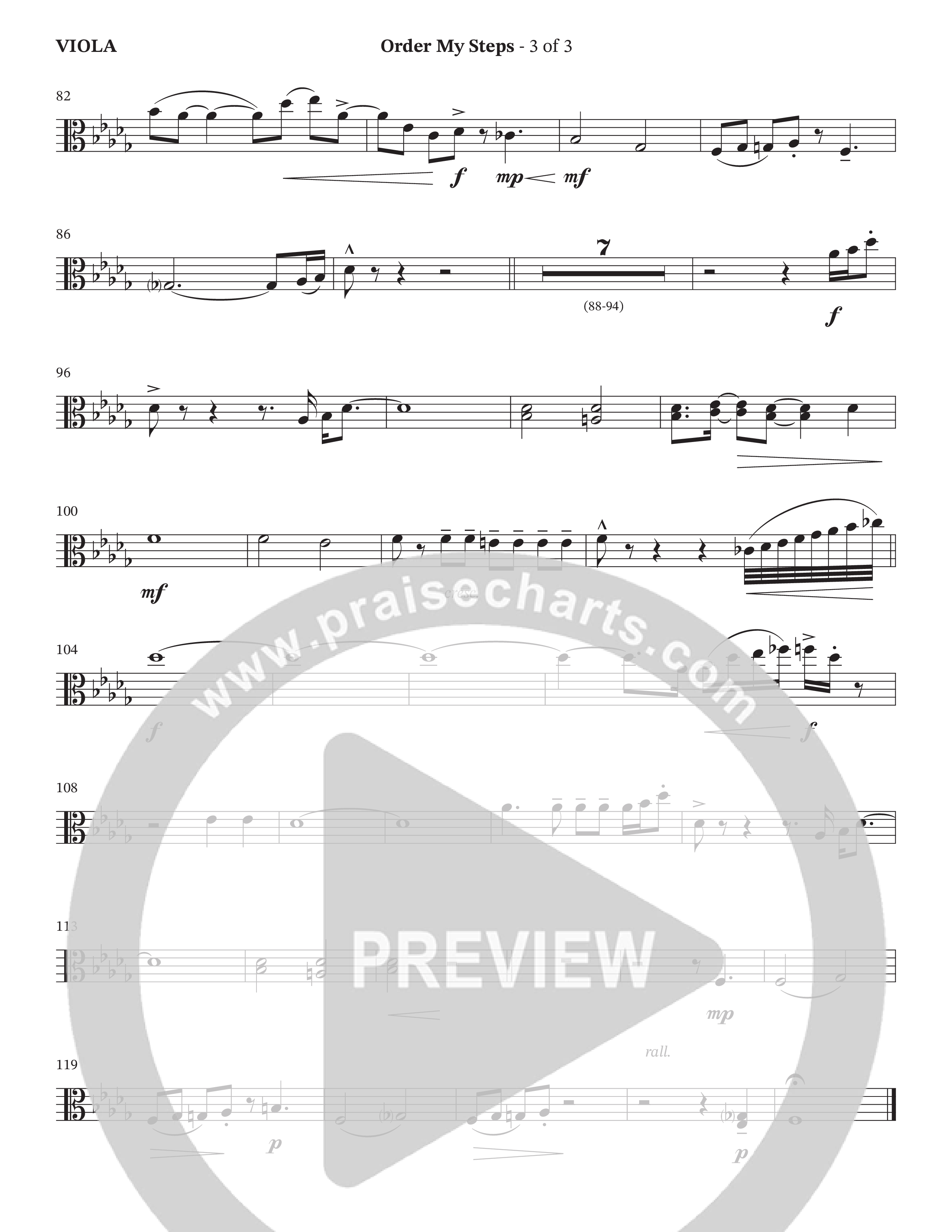 Order My Steps (Choral Anthem SATB) Viola (The Brooklyn Tabernacle Choir / Arr. Carol Cymbala / Orch. David Hamilton)