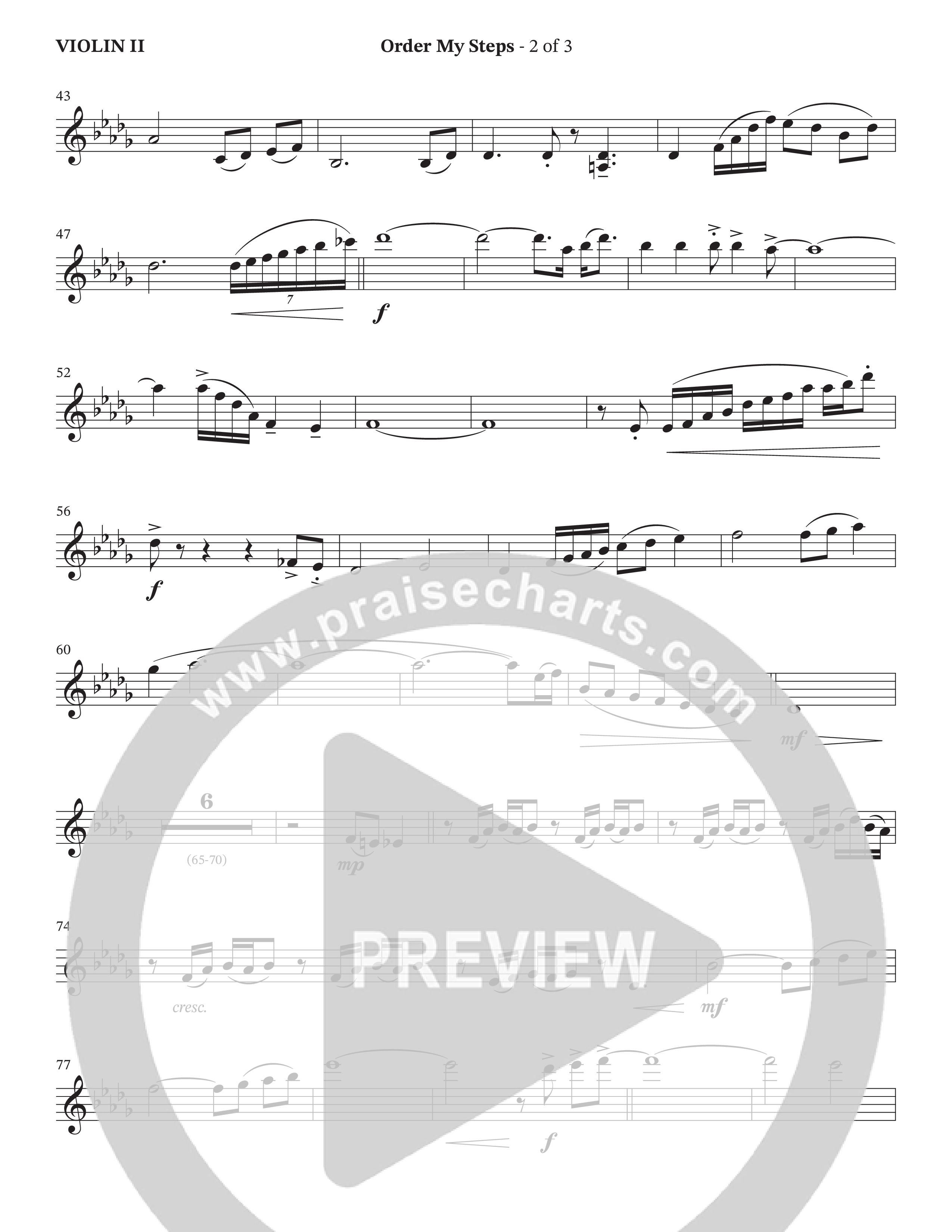 Order My Steps (Choral Anthem SATB) Violin 2 (The Brooklyn Tabernacle Choir / Arr. Carol Cymbala / Orch. David Hamilton)