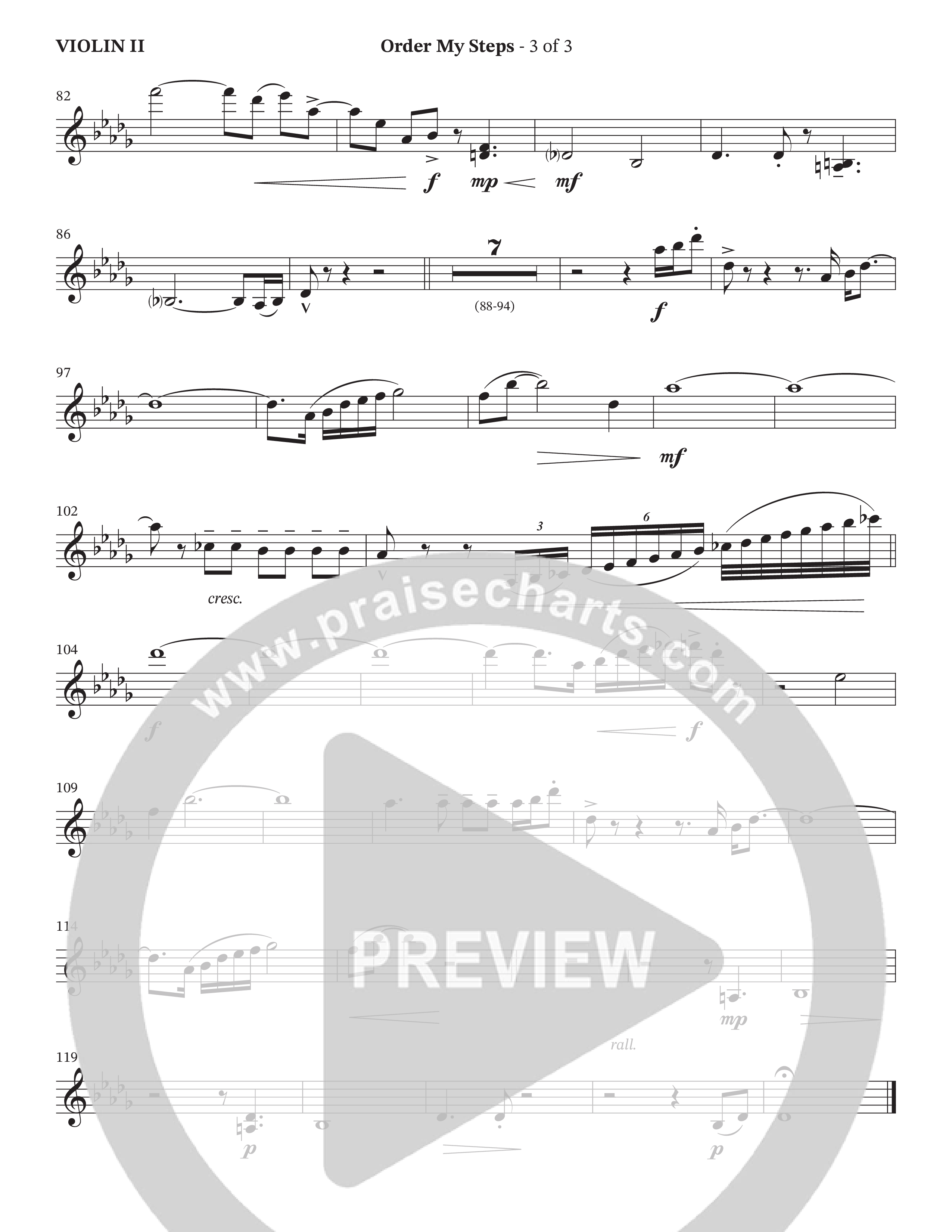 Order My Steps (Choral Anthem SATB) Violin 2 (The Brooklyn Tabernacle Choir / Arr. Carol Cymbala / Orch. David Hamilton)