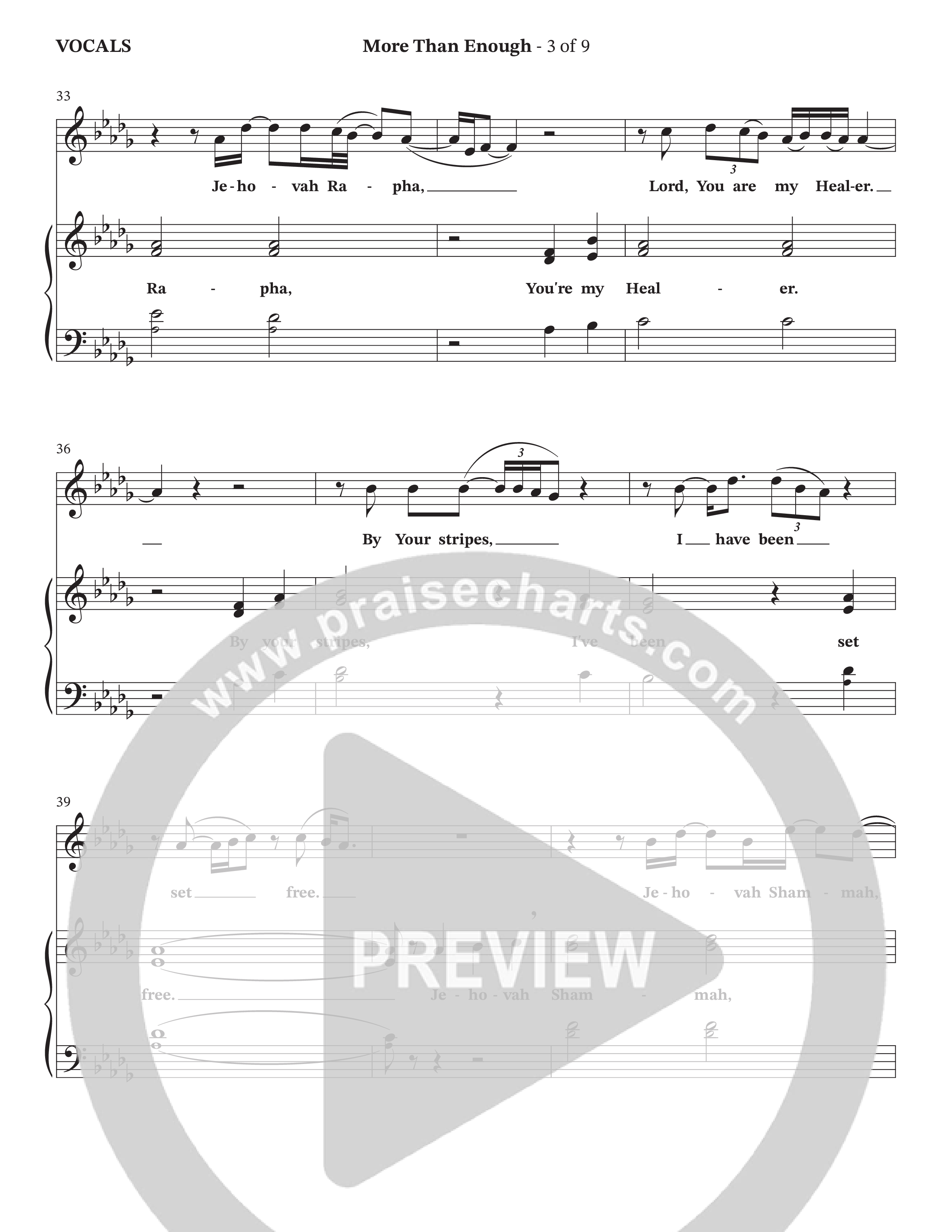 More Than Enough (Choral Anthem SATB) Choir Sheet (SATB) (The Brooklyn Tabernacle Choir / Arr. Carol Cymbala / Orch. Oliver Wells)