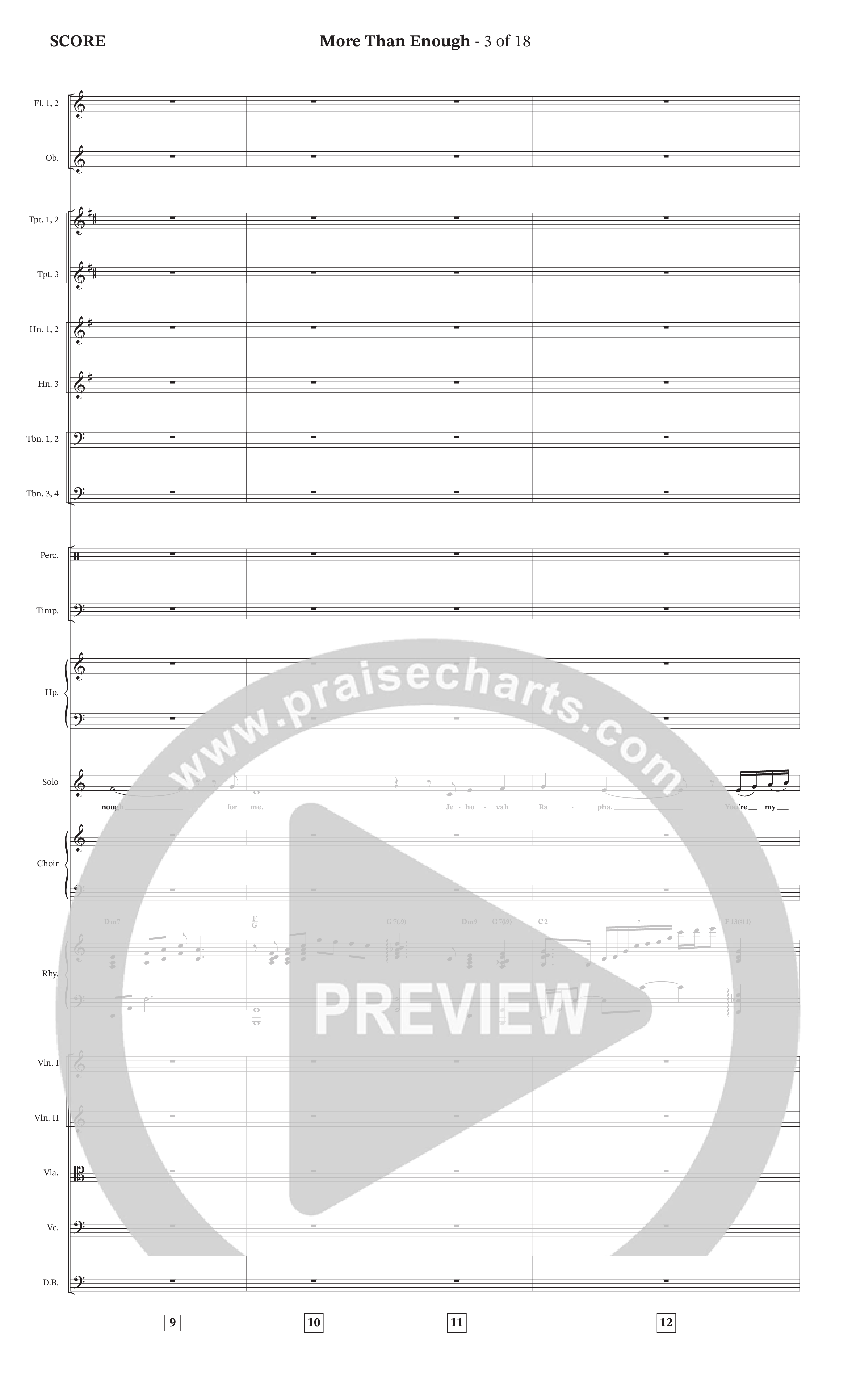 More Than Enough (Choral Anthem SATB) Orchestration (The Brooklyn Tabernacle Choir / Arr. Carol Cymbala / Orch. Oliver Wells)