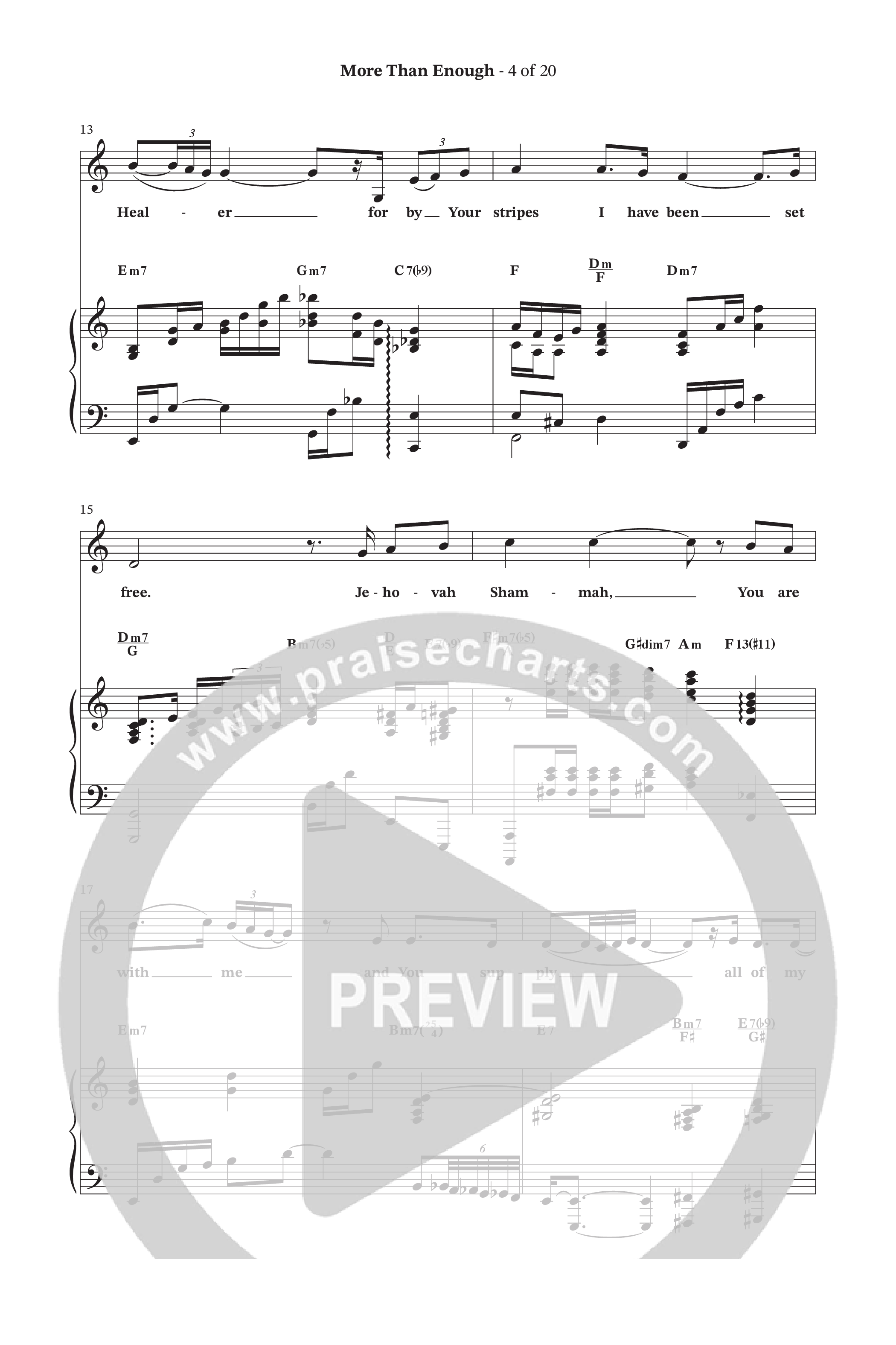 More Than Enough (Choral Anthem SATB) Octavo (SATB & Pno) (The Brooklyn Tabernacle Choir / Arr. Carol Cymbala / Orch. Oliver Wells)