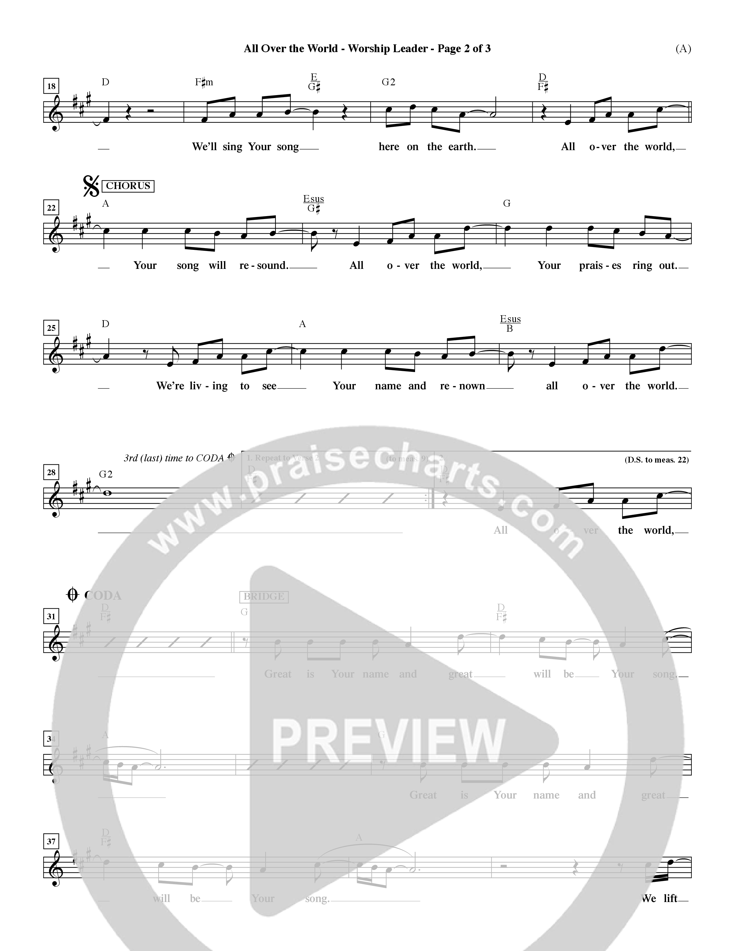All Over The World (Choral Anthem SATB) Rhythm Pack (Word Music Choral / Orch. Dave Williamson)