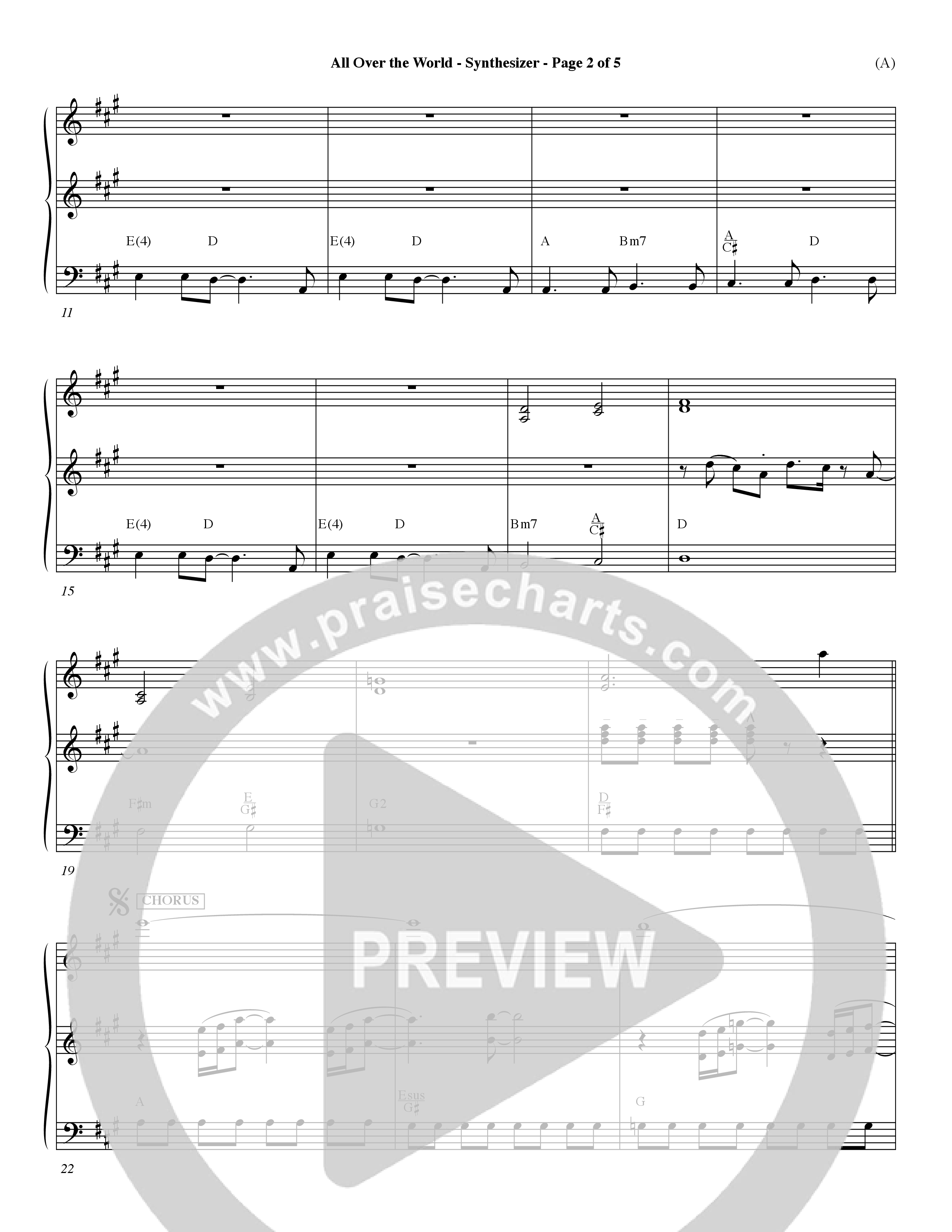 All Over The World (Choral Anthem SATB) Synth (Word Music Choral / Orch. Dave Williamson)