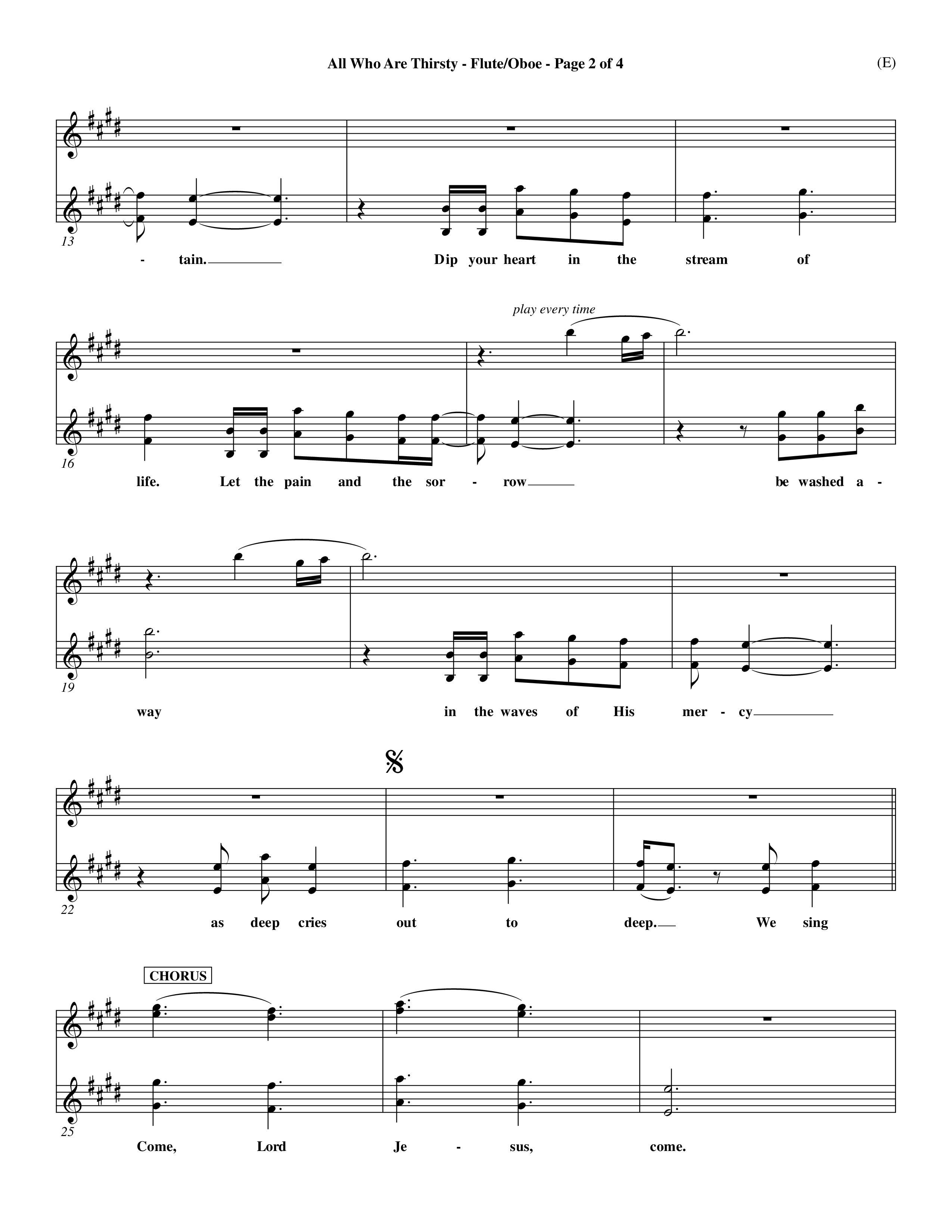 All Who Are Thirsty (Choral Anthem SATB) Flute/Oboe (Word Music Choral / Orch. Dave Williamson)