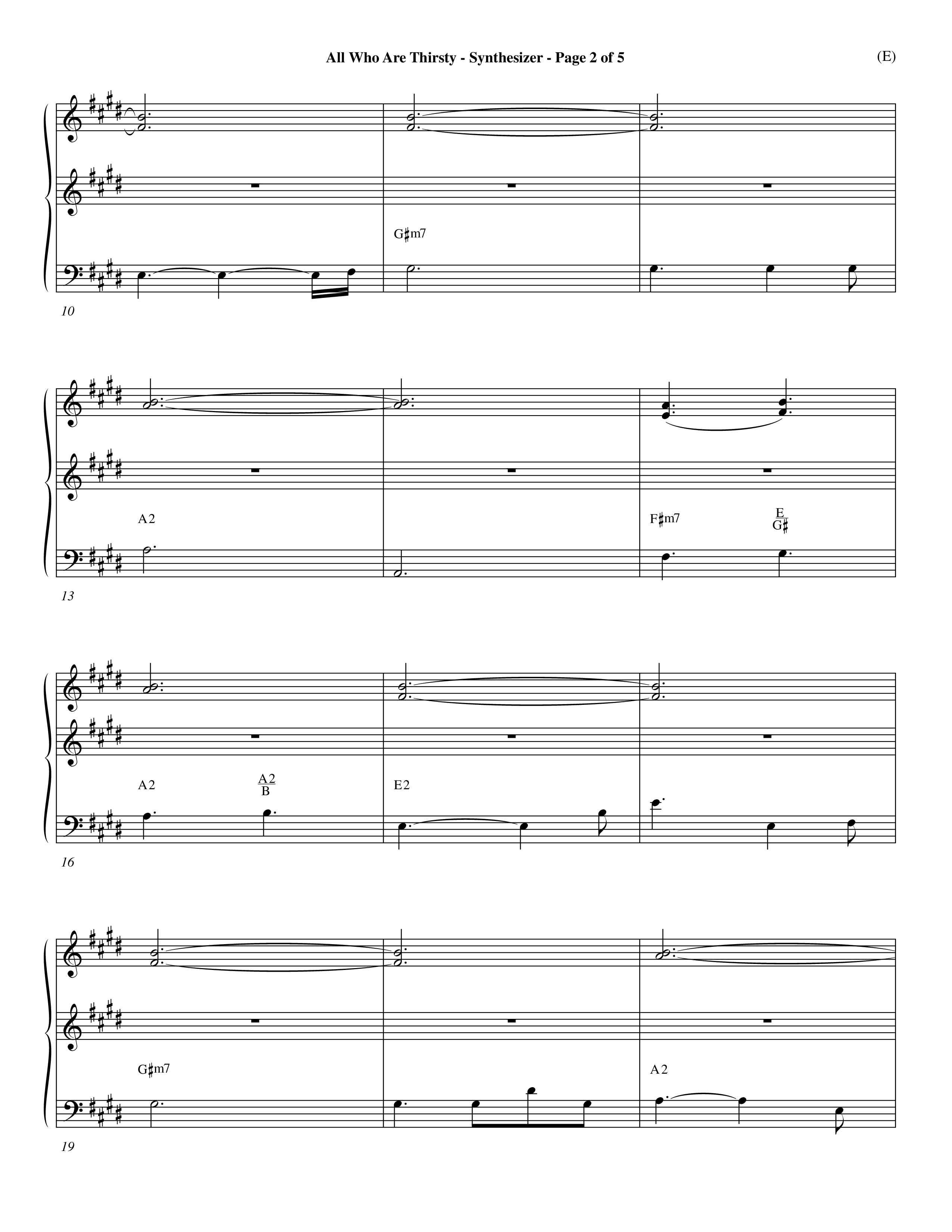 All Who Are Thirsty (Choral Anthem SATB) Synth (Word Music Choral / Orch. Dave Williamson)
