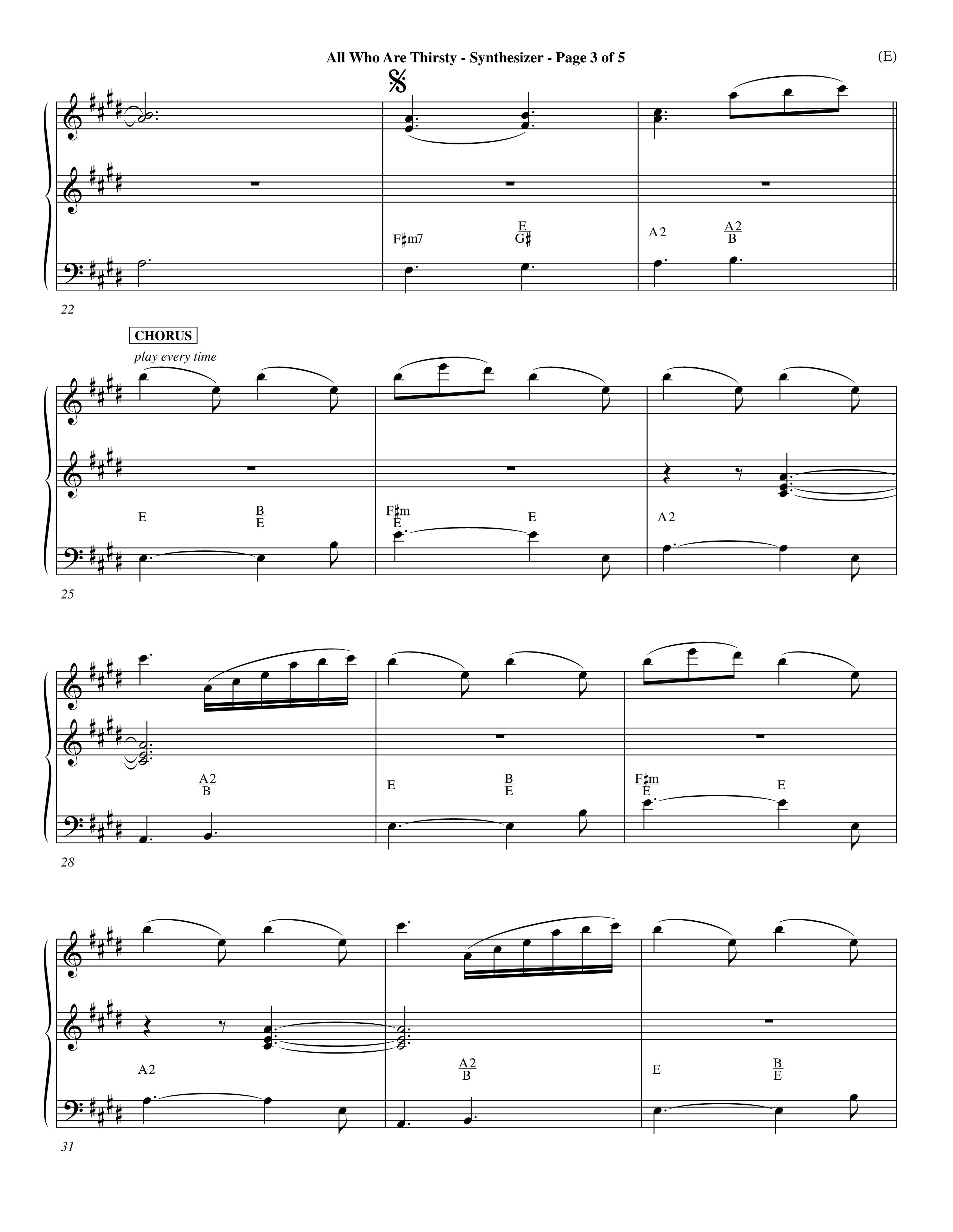 All Who Are Thirsty (Choral Anthem SATB) Synth (Word Music Choral / Orch. Dave Williamson)