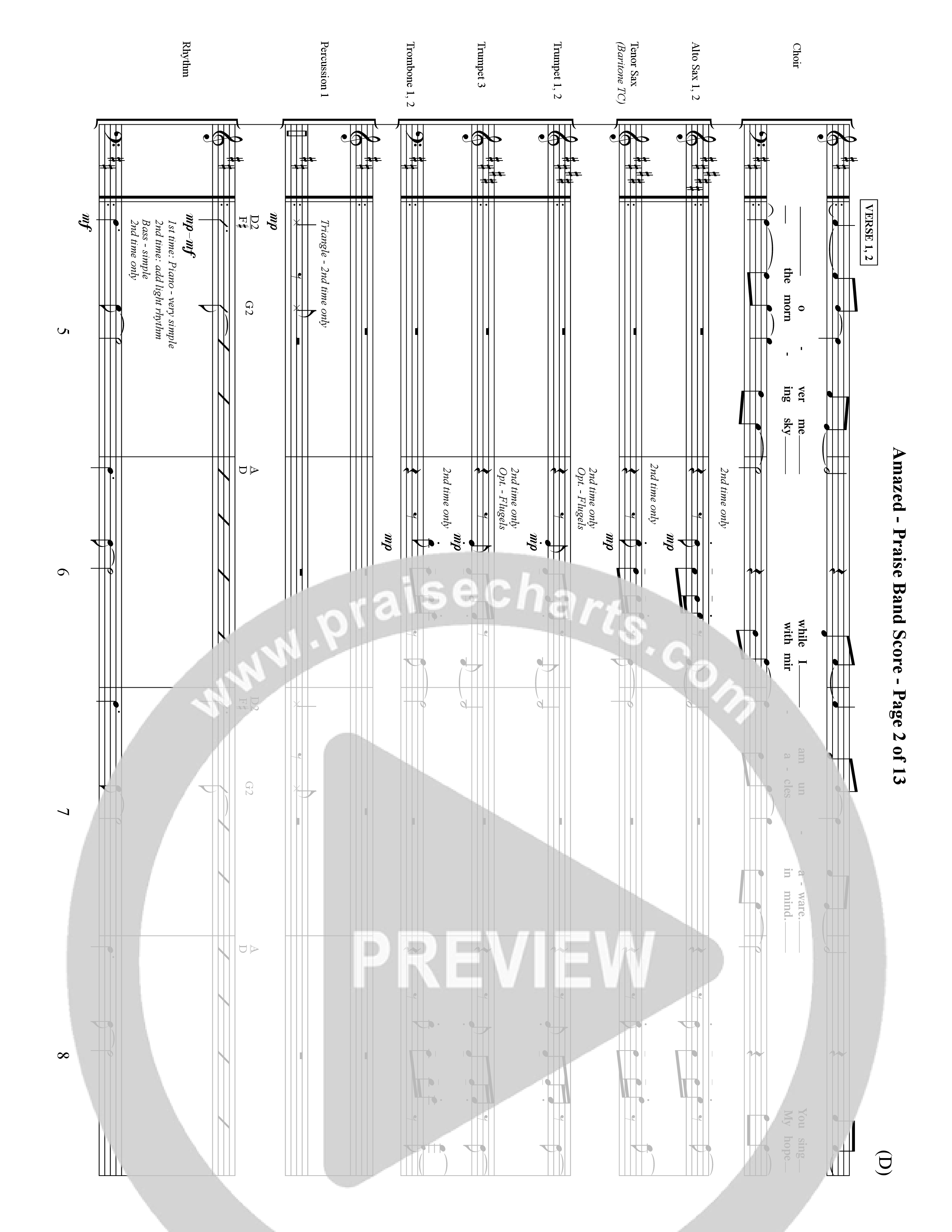 Amazed (Choral Anthem SATB) PraiseBand (incl. Brass) (Word Music Choral / Orch. David Shipps)