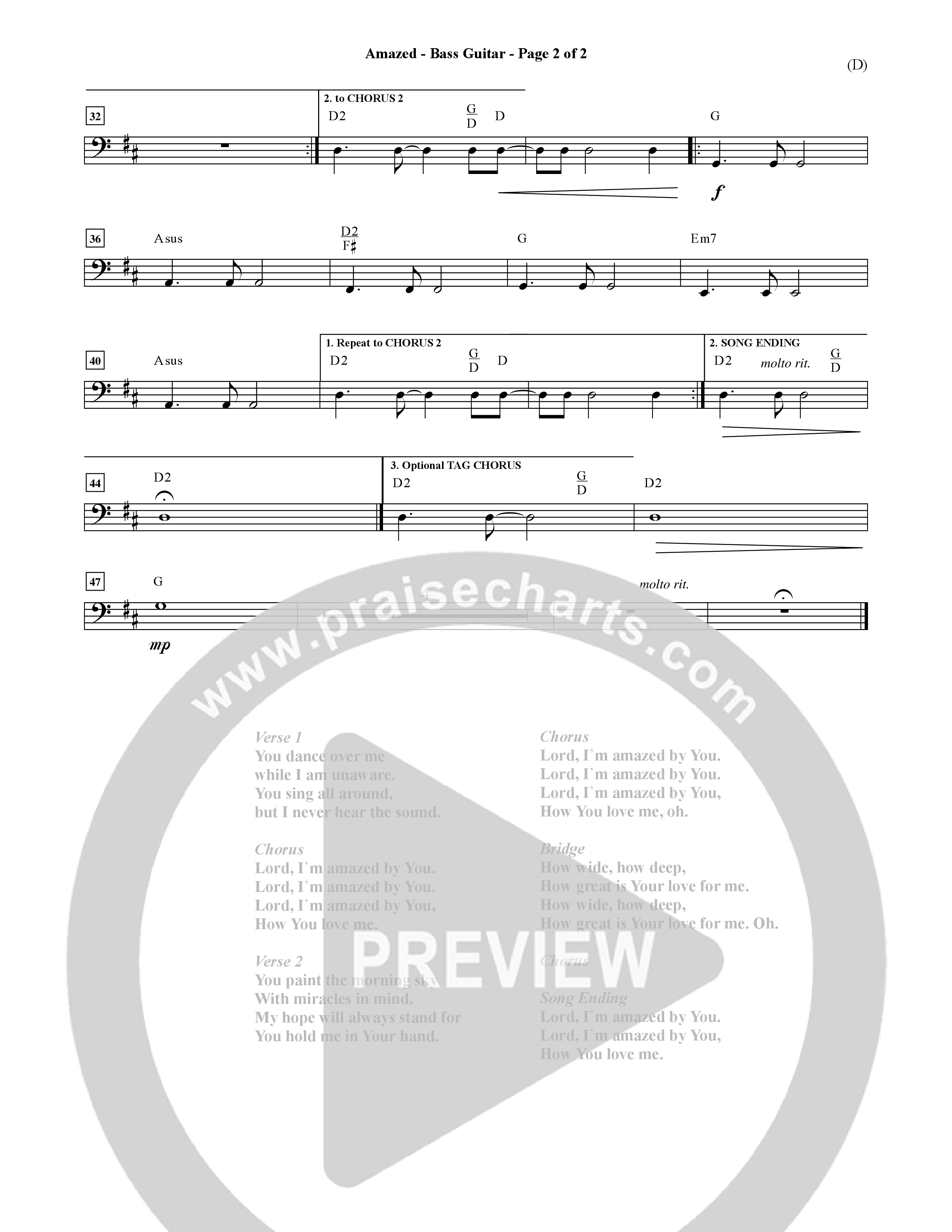 Amazed (Choral Anthem SATB) Guitar (Word Music Choral / Orch. David Shipps)