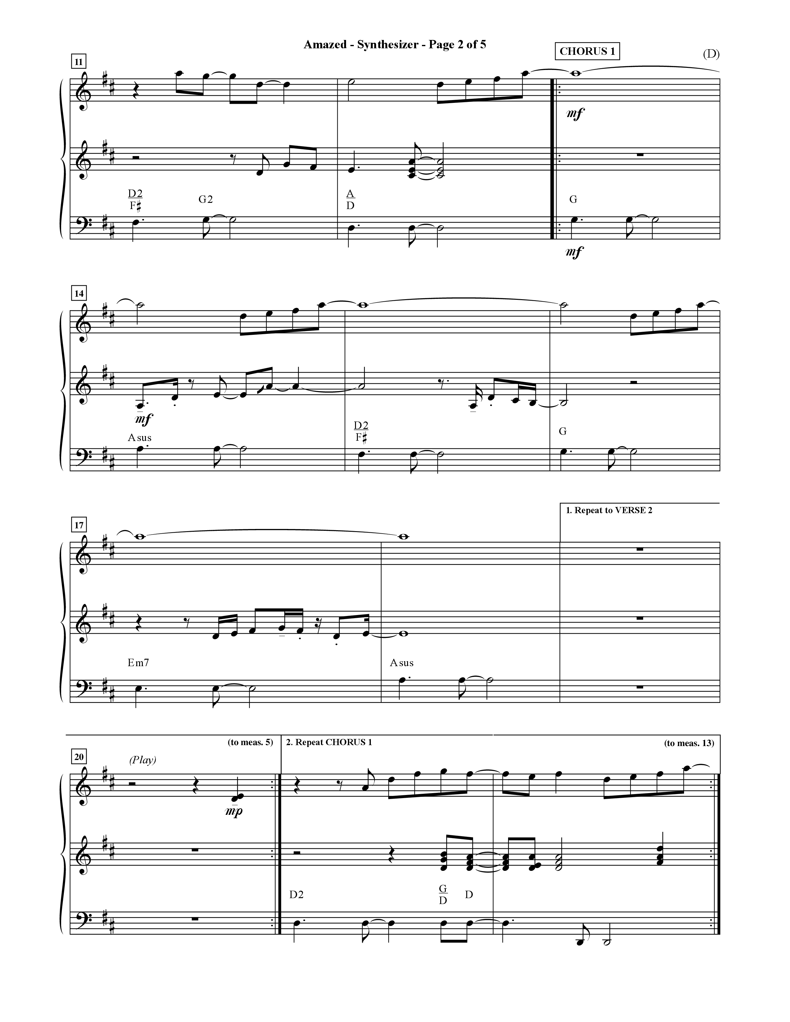 Amazed (Choral Anthem SATB) Synth (Word Music Choral / Orch. David Shipps)
