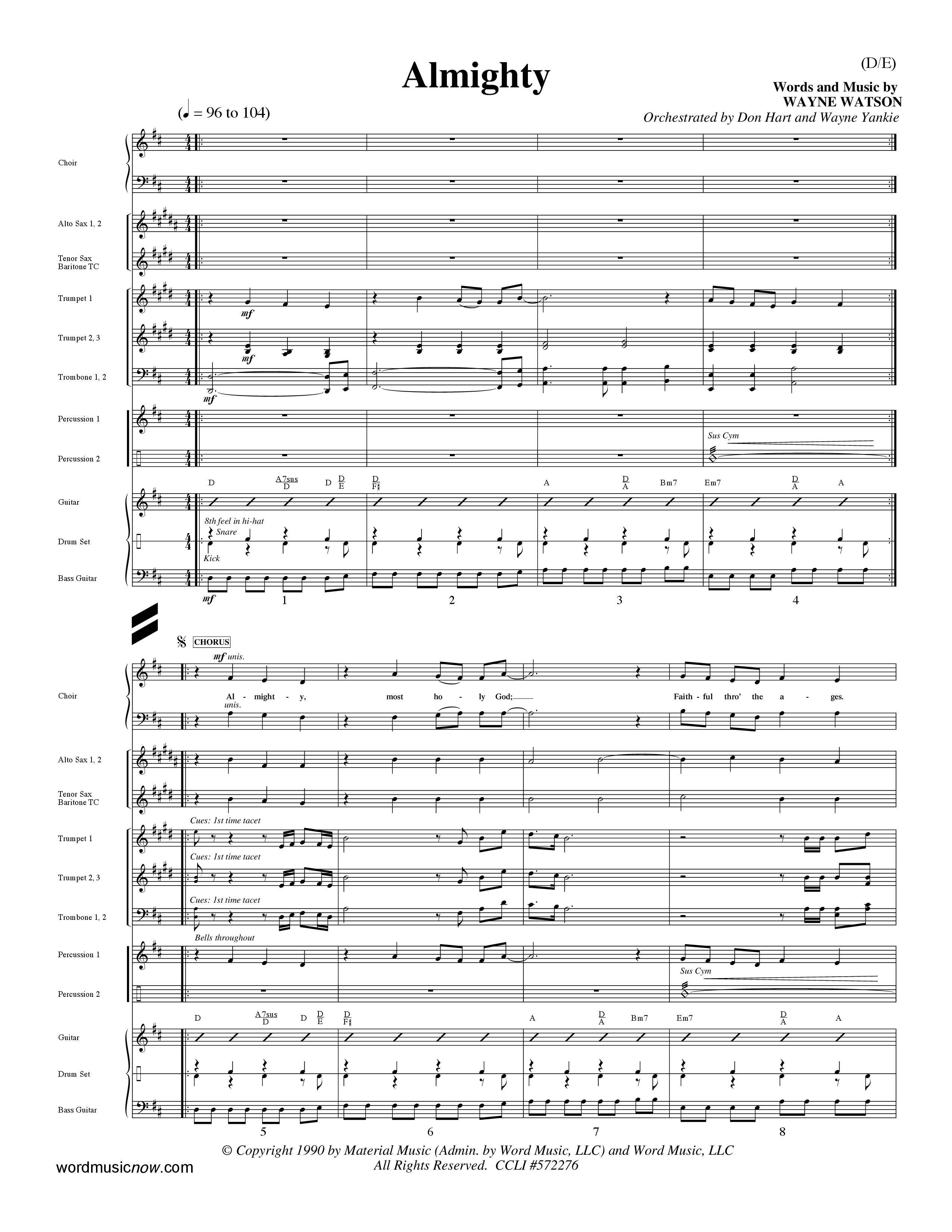 Almighty (Choral Anthem SATB) Conductor's Score (Word Music Choral / Orch. Don Hart / Orch. Wayne Yankie)