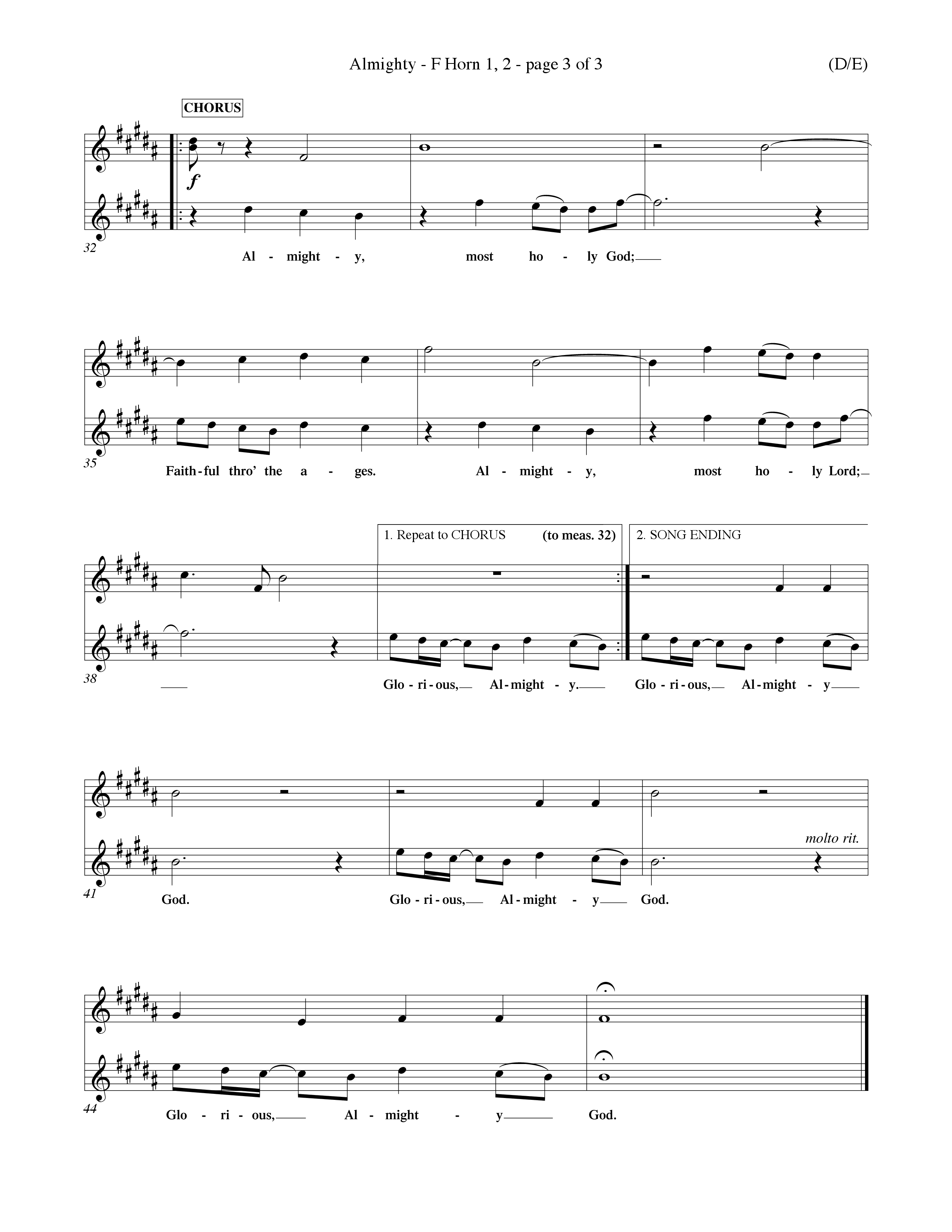Almighty (Choral Anthem SATB) French Horn (Word Music Choral / Orch. Don Hart / Orch. Wayne Yankie)