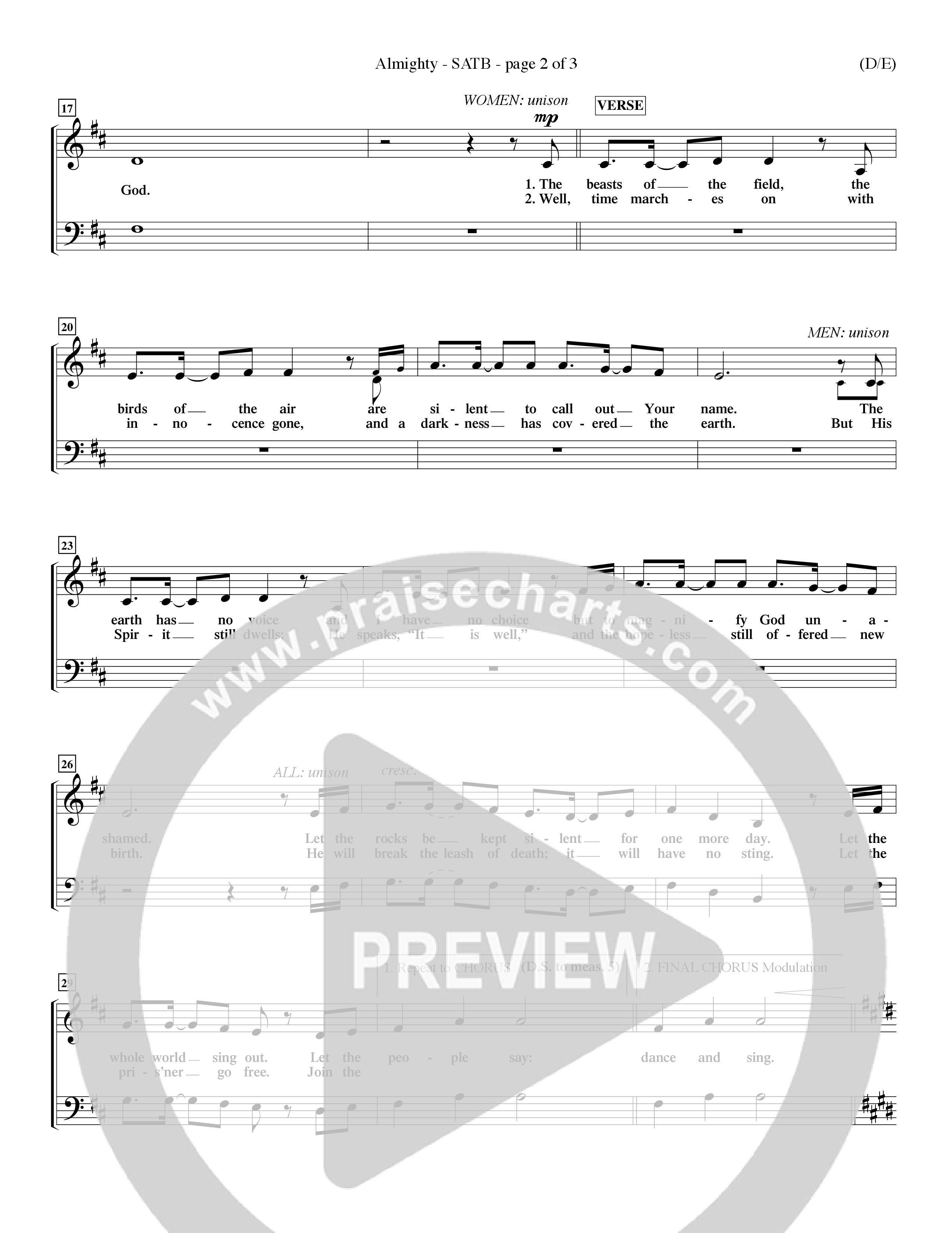 Almighty (Choral Anthem SATB) Keyboard/Vocal (SATB) (Word Music Choral / Orch. Don Hart / Orch. Wayne Yankie)