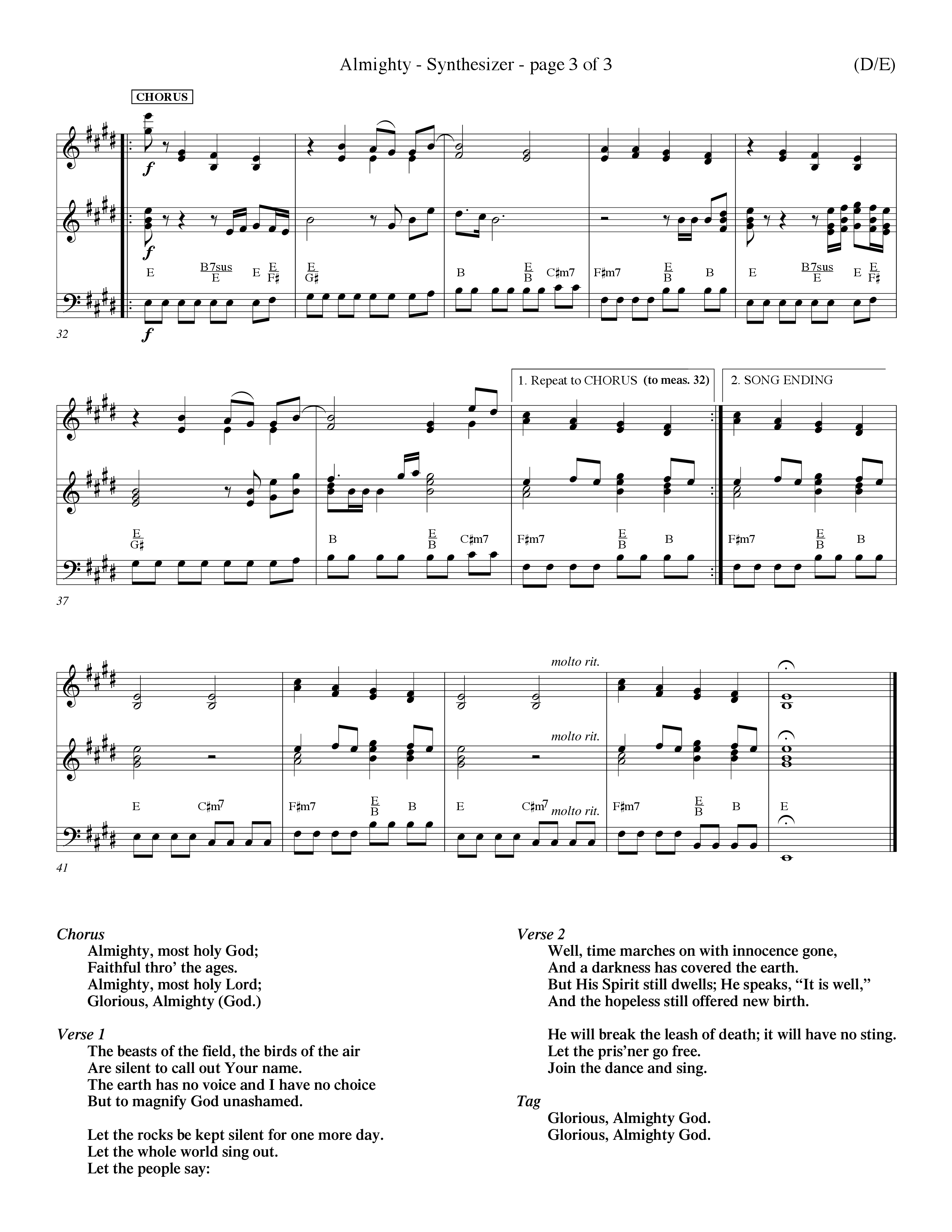 Almighty (Choral Anthem SATB) Synth (Word Music Choral / Orch. Don Hart / Orch. Wayne Yankie)