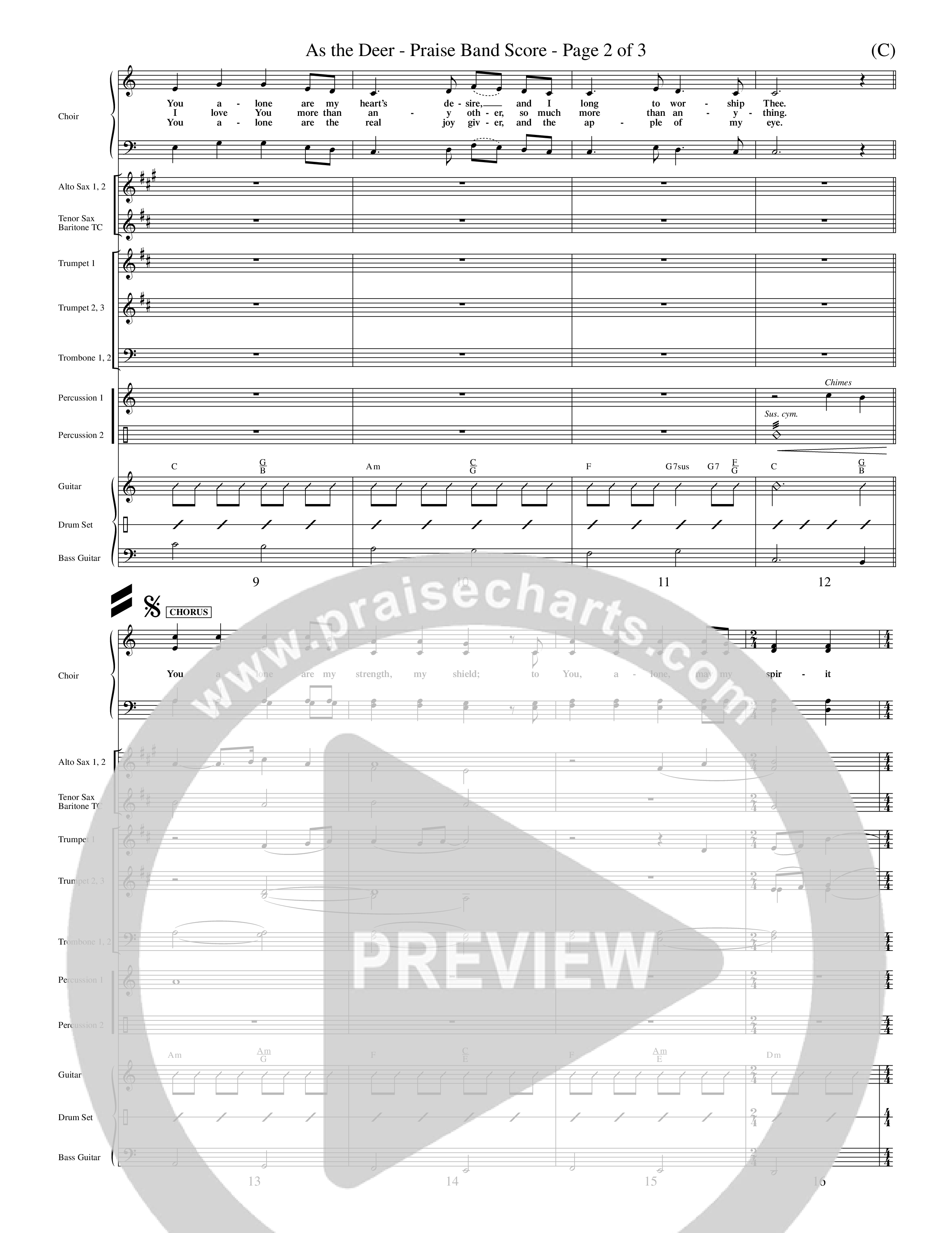 As The Deer (Choral Anthem SATB) PraiseBand (incl. Brass) (Word Music Choral / Orch. David Winkler / Orch. Andrew High)