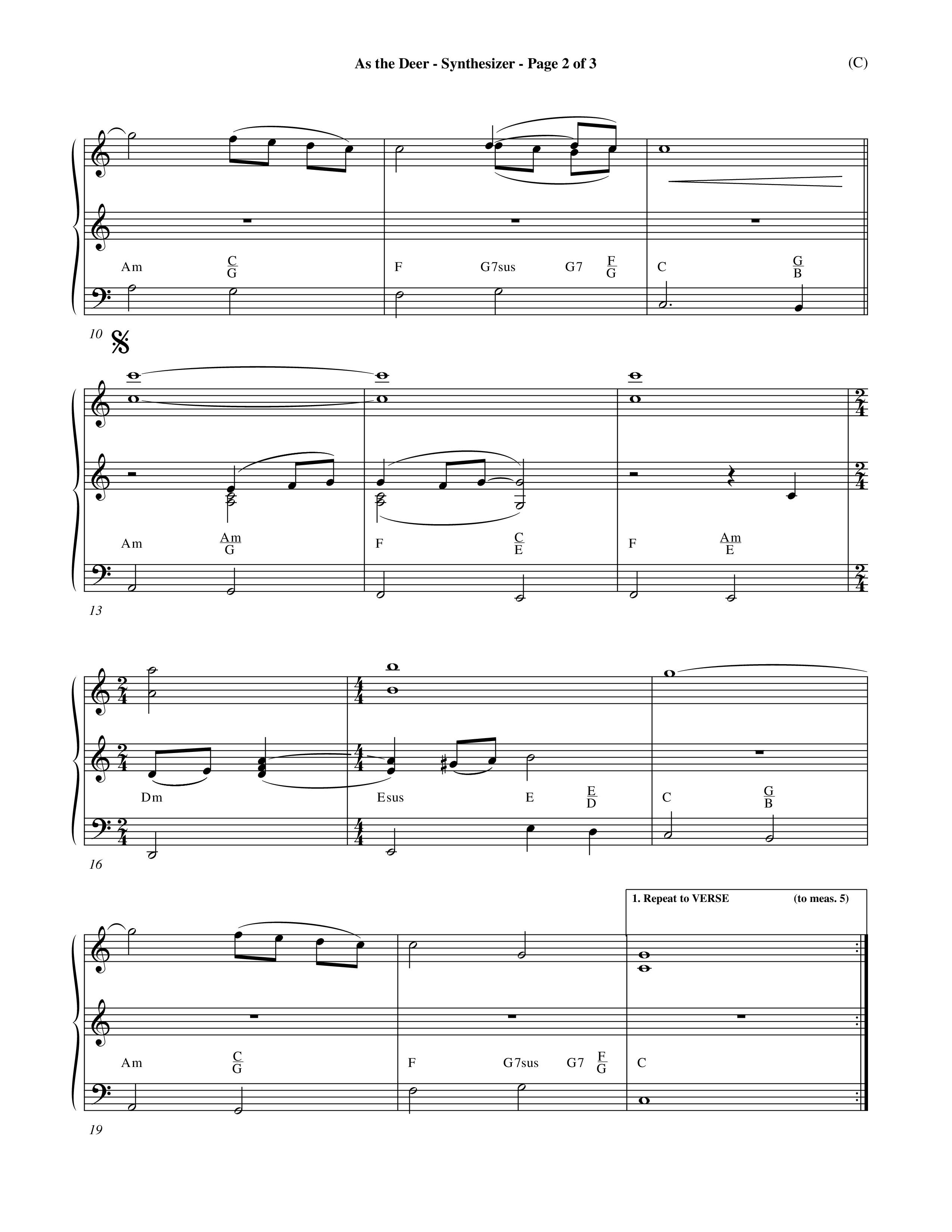 As The Deer (Choral Anthem SATB) Synth (Word Music Choral / Orch. David Winkler / Orch. Andrew High)