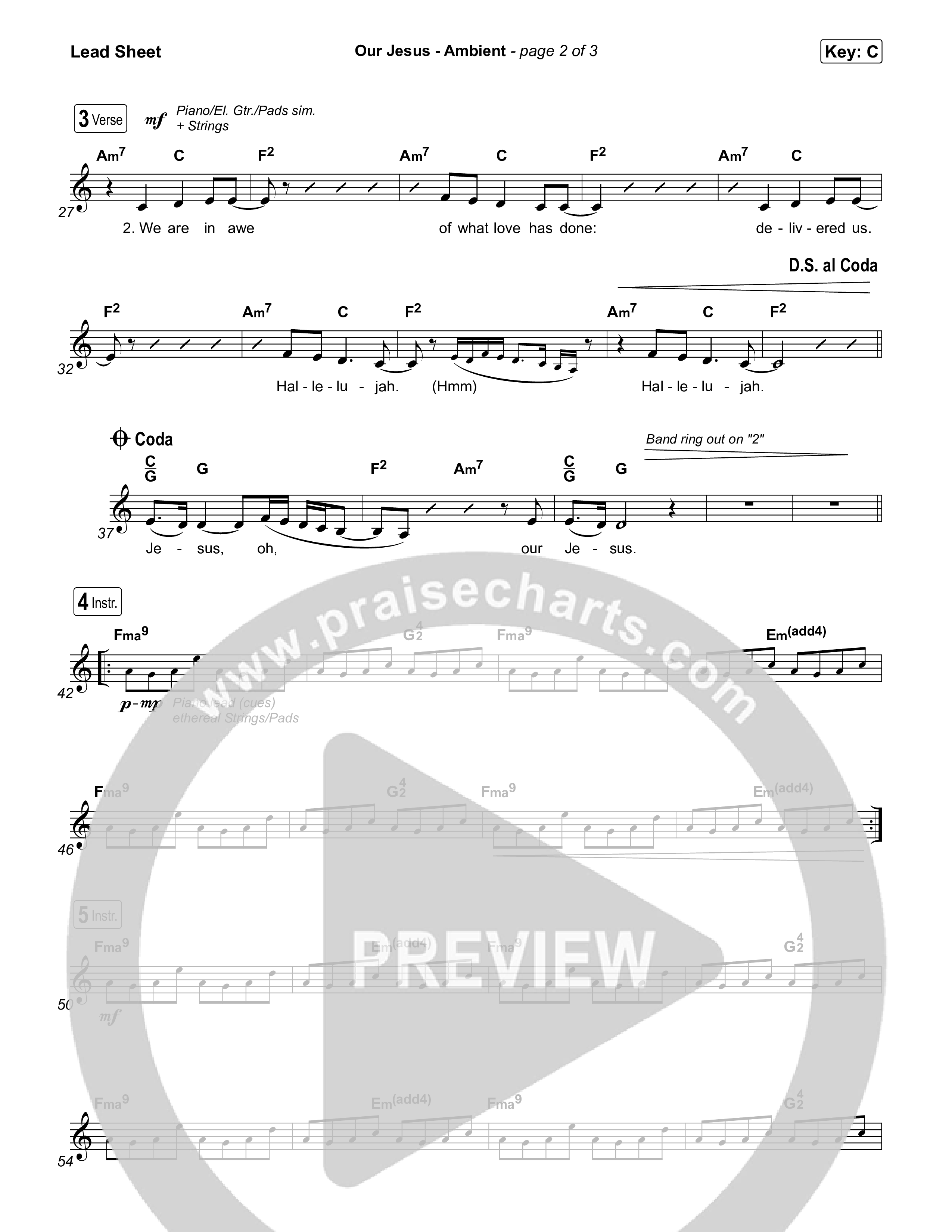 Our Jesus - Ambient Lead Sheet (Melody) (Amanda Lindsey Cook)