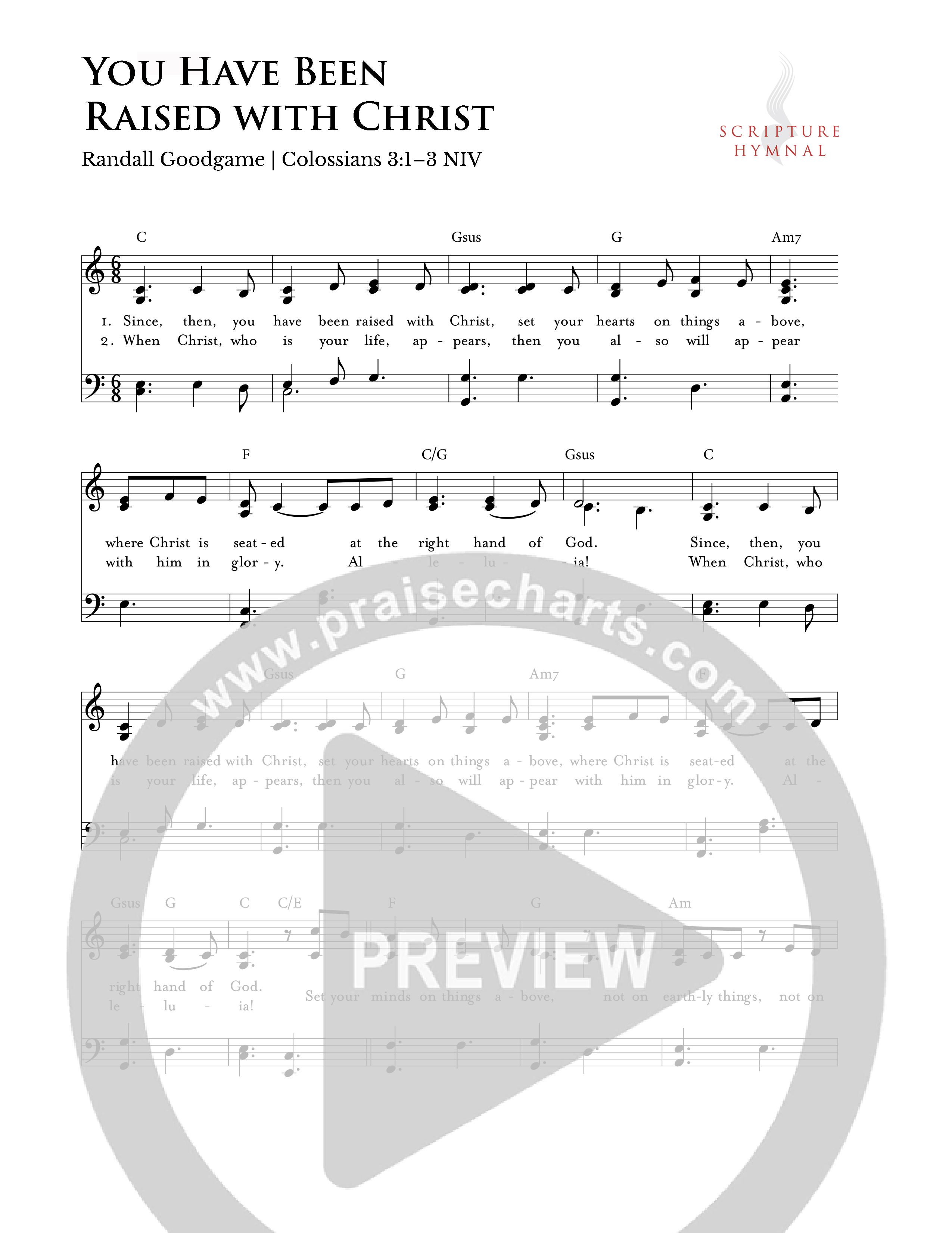 You Have Been Raised With Christ Lead Sheet Melody (Scripture Hymnal)