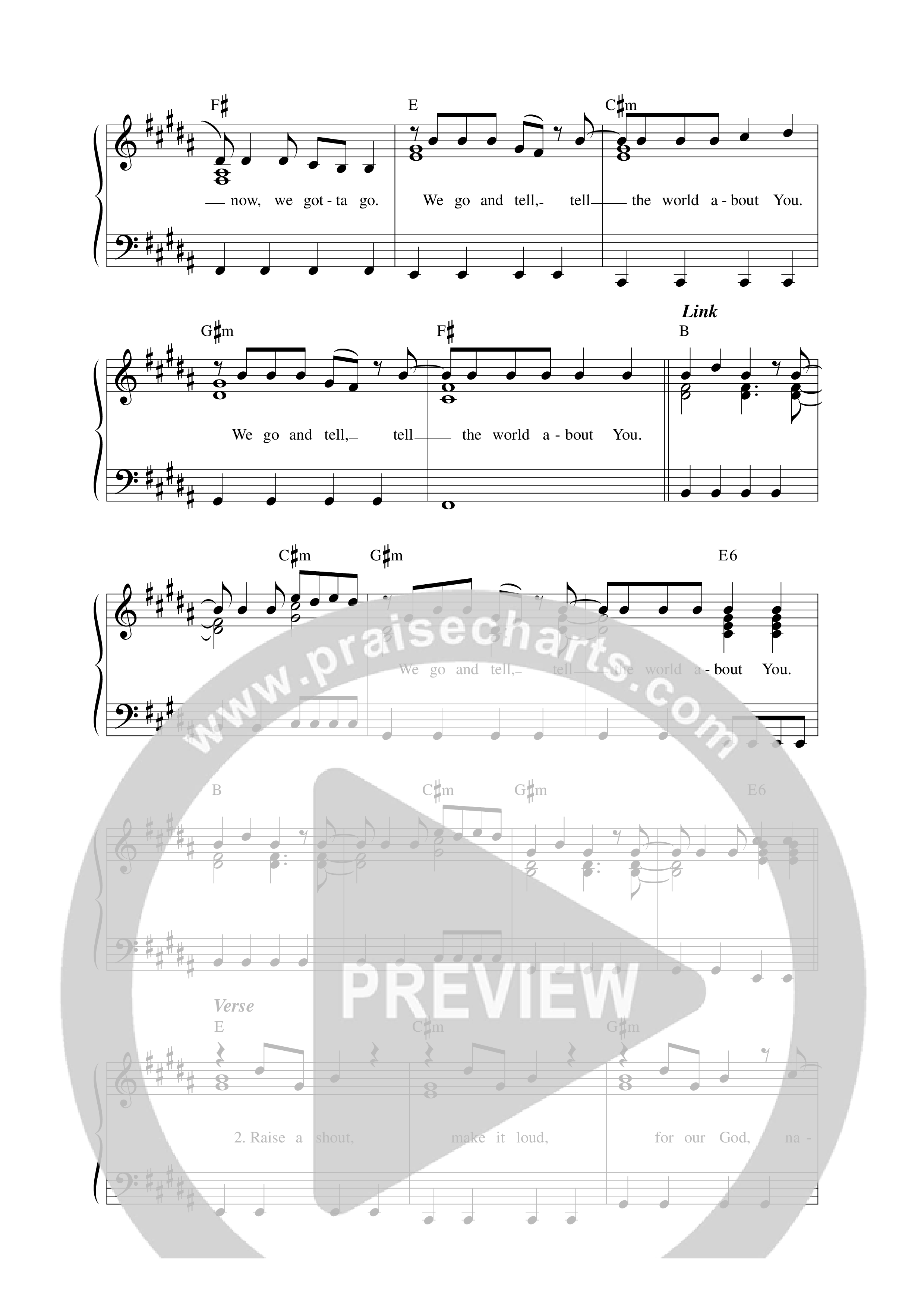 Go And Tell (Live) Lead Sheet Melody (ICF Worship)