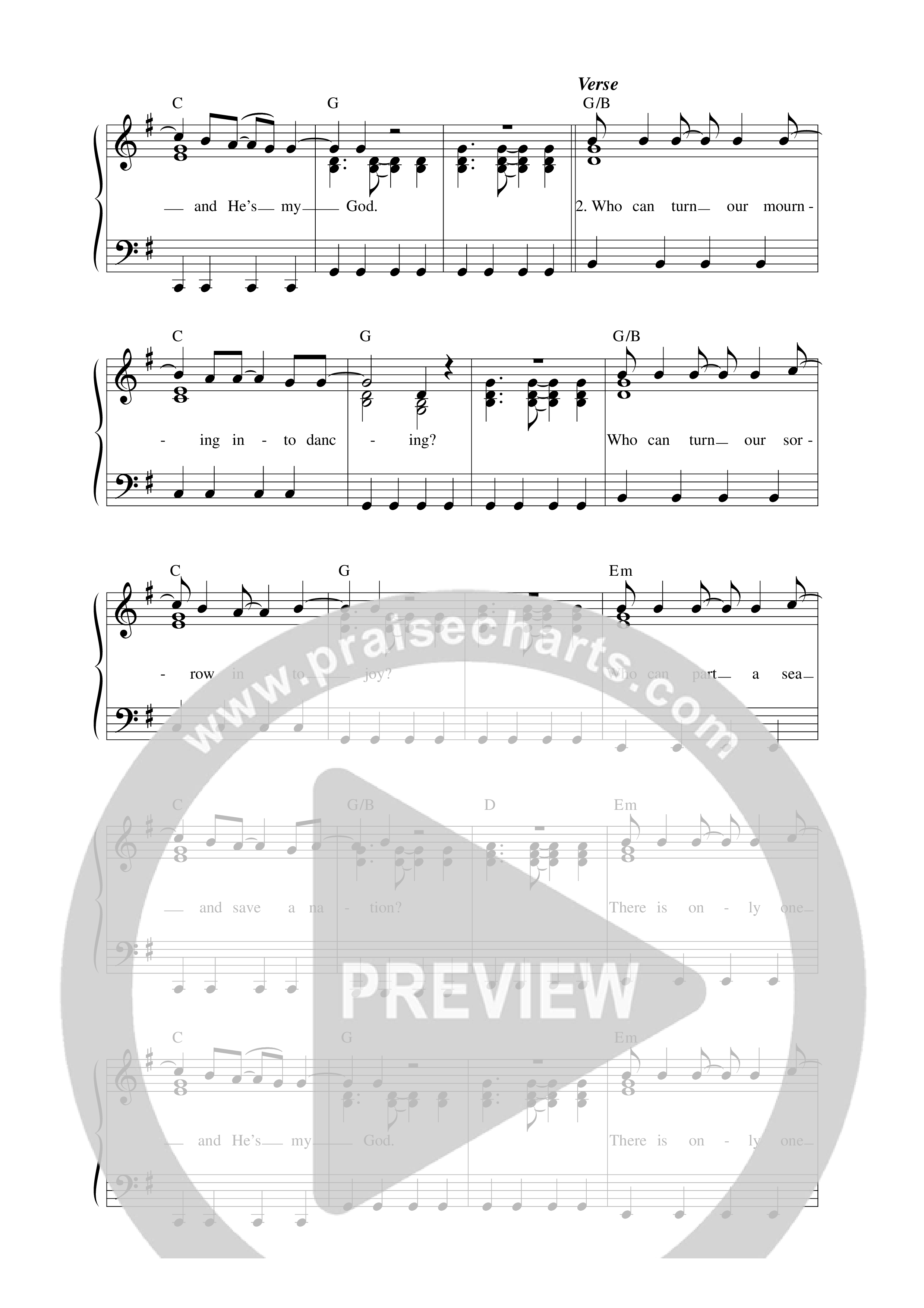 He's My God Lead Sheet Melody (Life Worship)