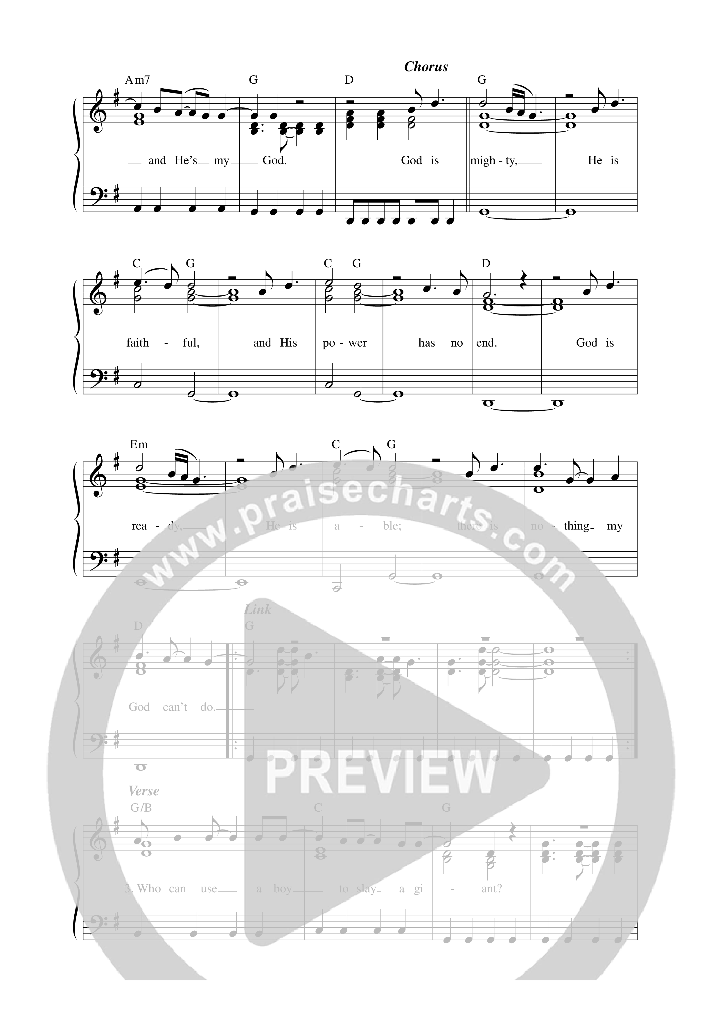 He's My God Lead Sheet Melody (Life Worship)