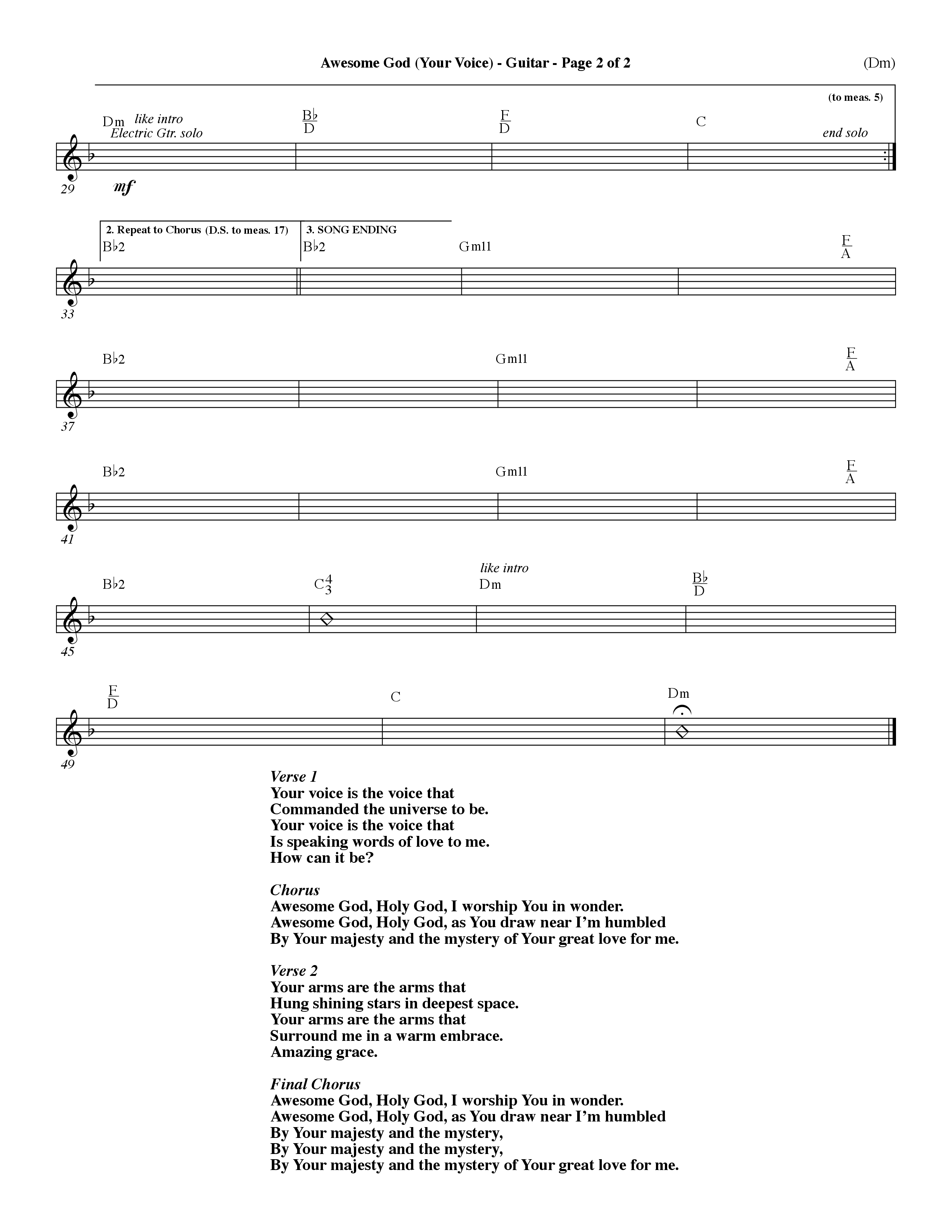 Awesome God (Your Voice) (Choral Anthem SATB) Acoustic Guitar (Word Music Choral / Orch. Dave Williamson)