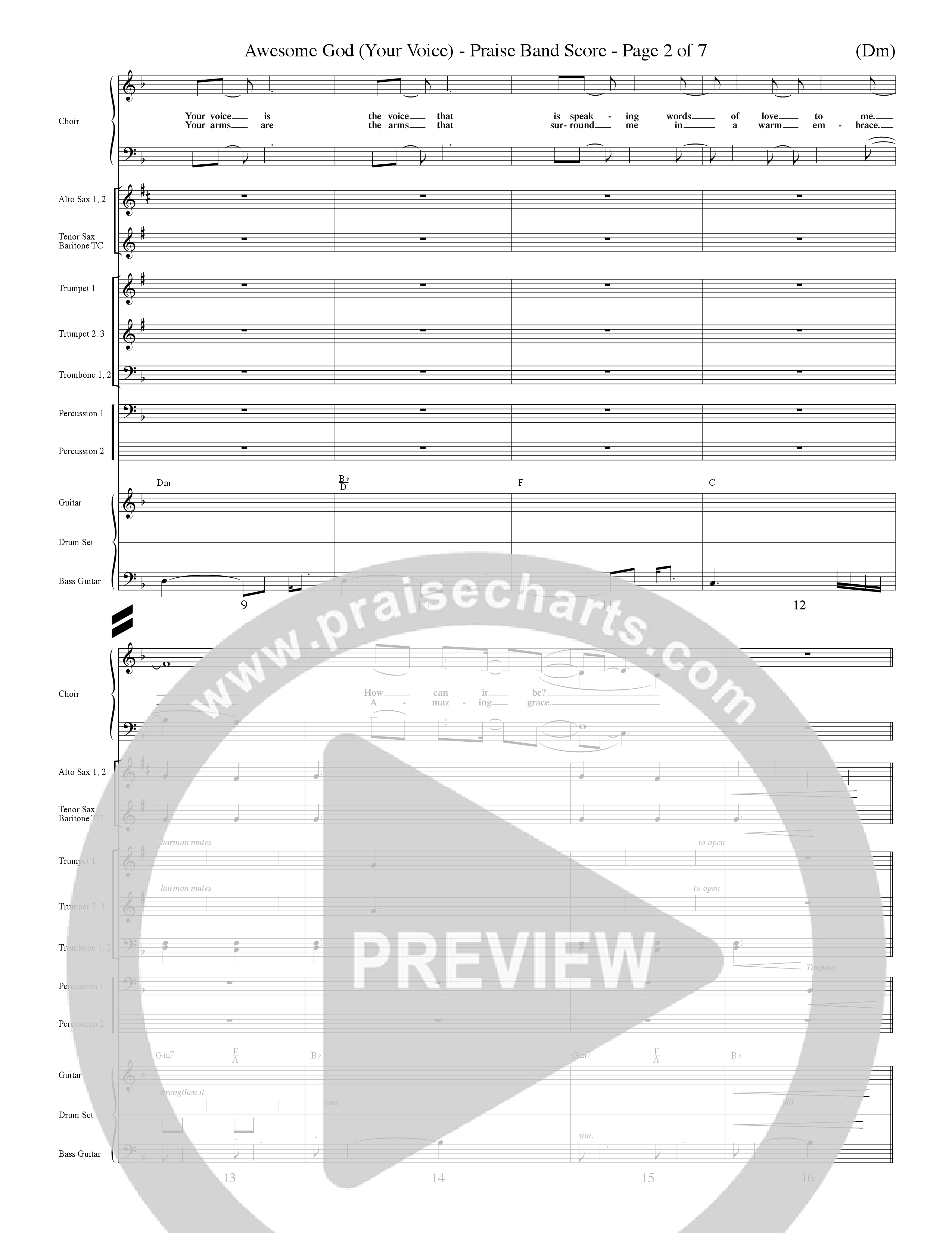 Awesome God (Your Voice) (Choral Anthem SATB) PraiseBand (incl. Brass) (Word Music Choral / Orch. Dave Williamson)