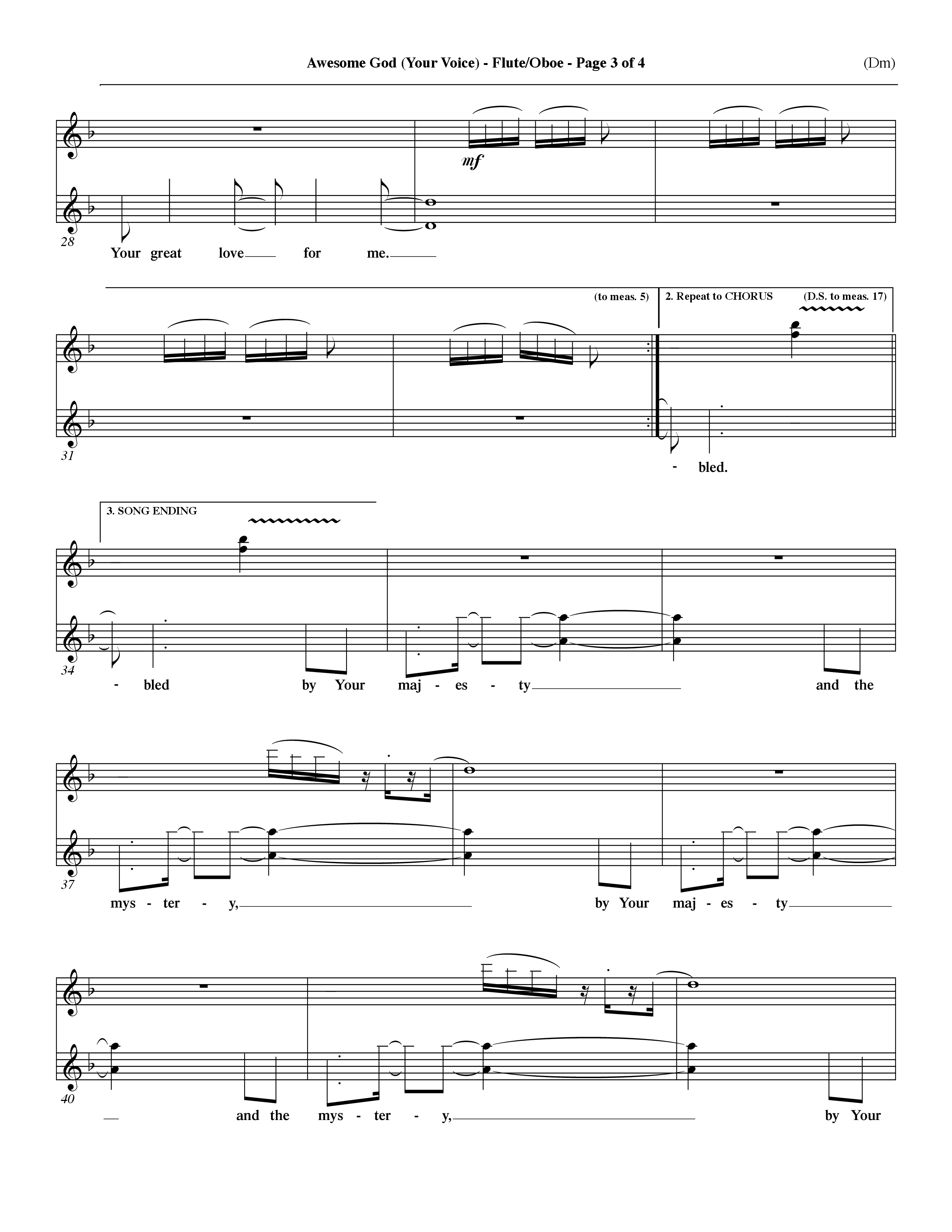 Awesome God (Your Voice) (Choral Anthem SATB) Flute/Oboe (Word Music Choral / Orch. Dave Williamson)