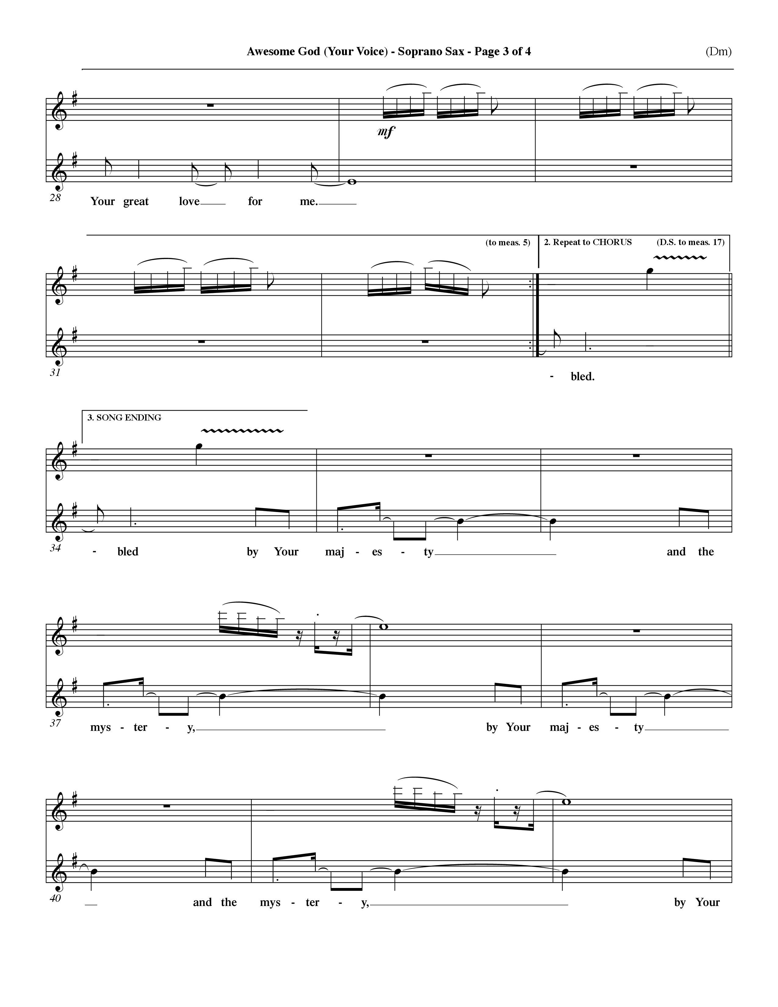 Awesome God (Your Voice) (Choral Anthem SATB) Saxophone (Word Music Choral / Orch. Dave Williamson)