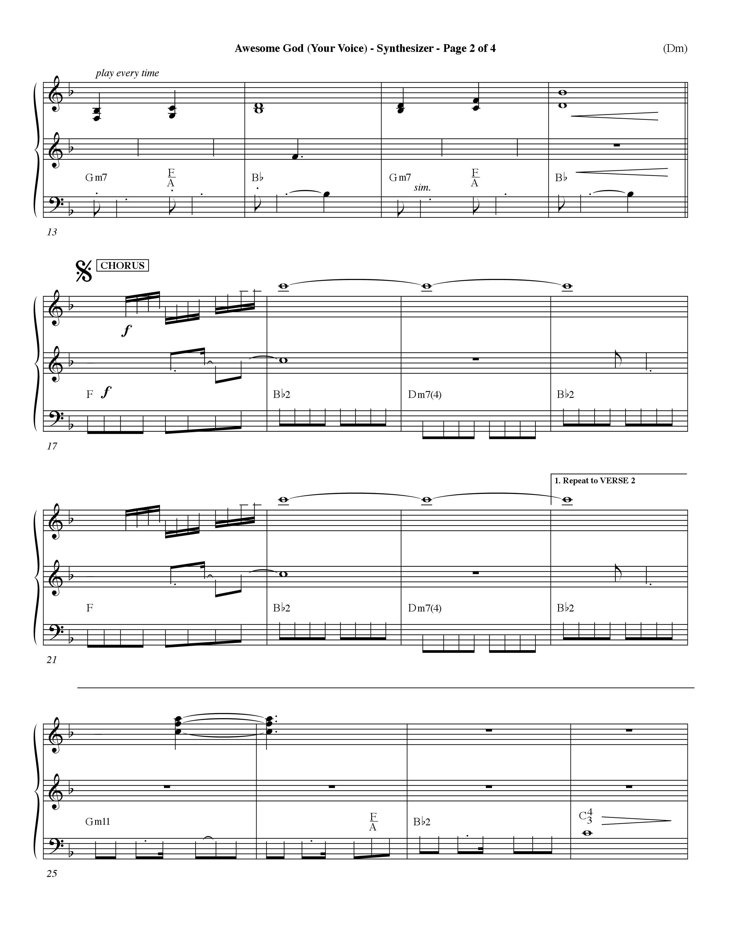 Awesome God (Your Voice) (Choral Anthem SATB) Synth (Word Music Choral / Orch. Dave Williamson)