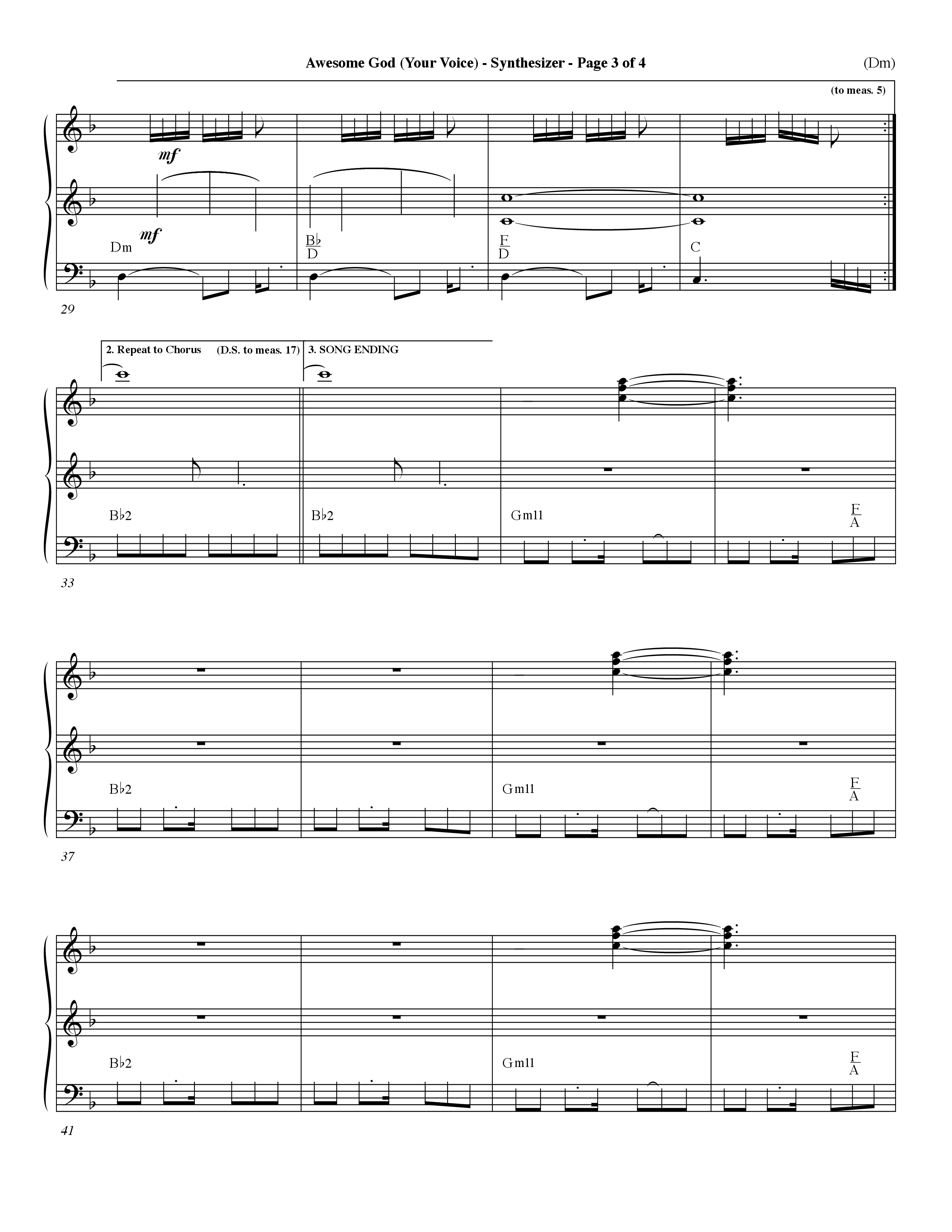 Awesome God (Your Voice) (Choral Anthem SATB) Synth (Word Music Choral / Orch. Dave Williamson)