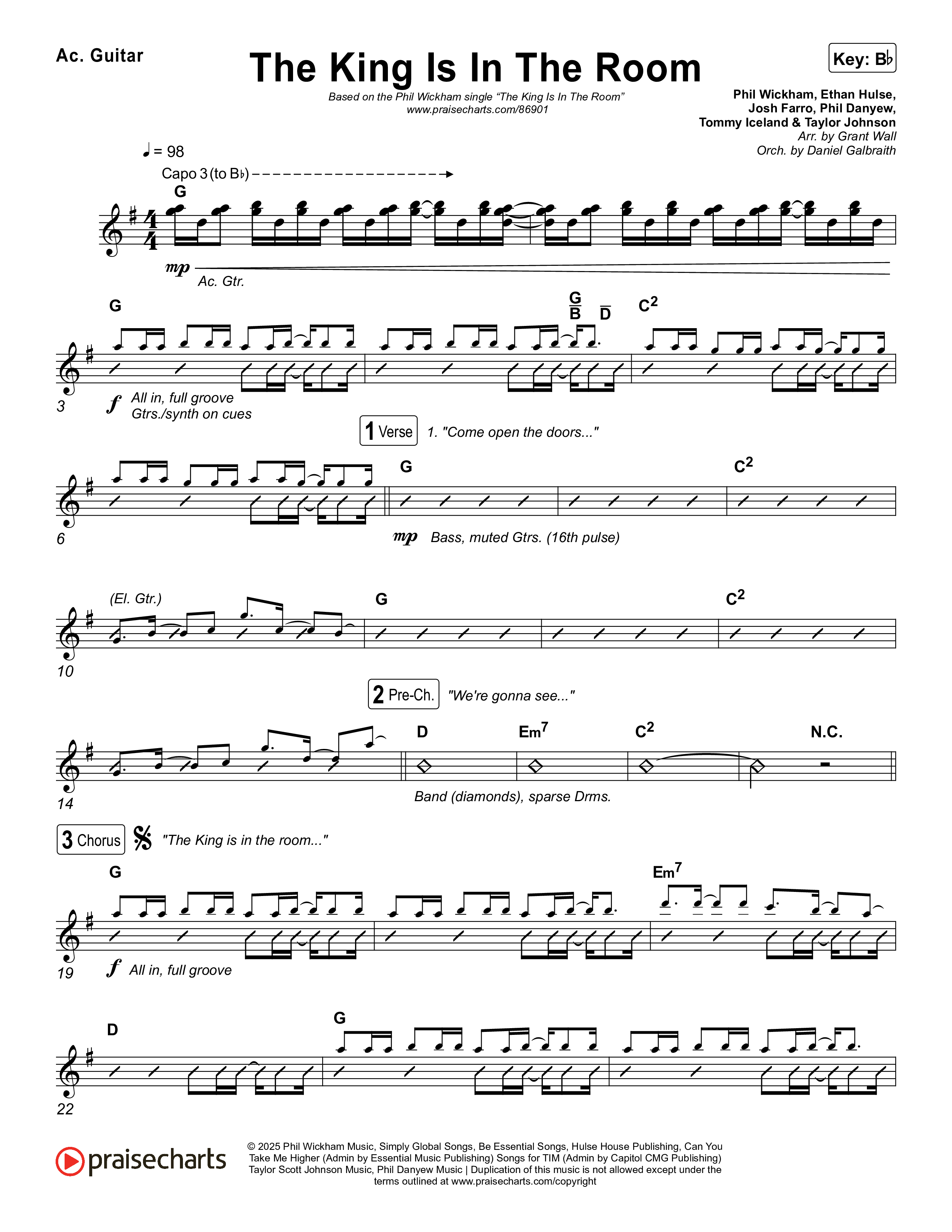 The King Is In The Room Acoustic Guitar (Phil Wickham)