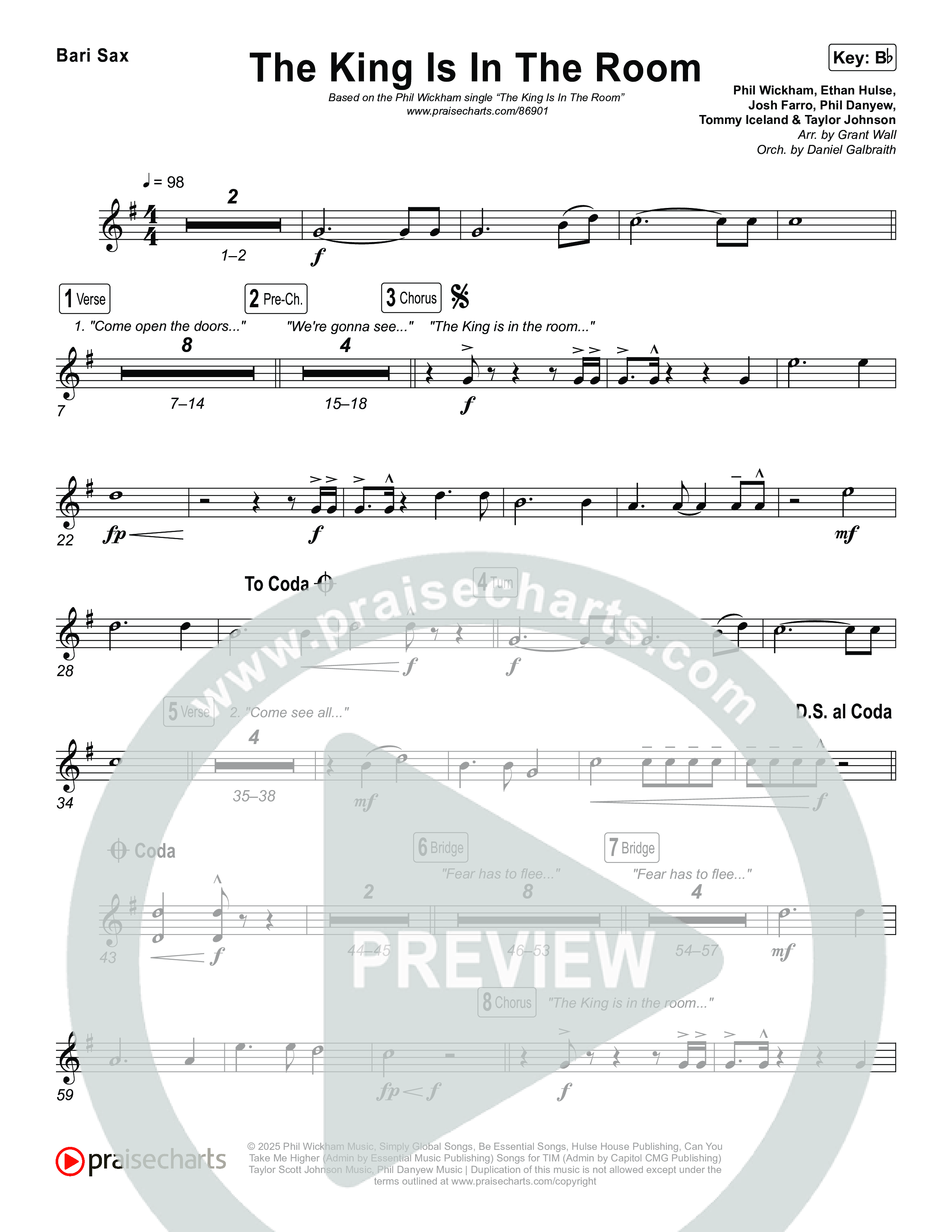 The King Is In The Room Bari Sax (Phil Wickham)