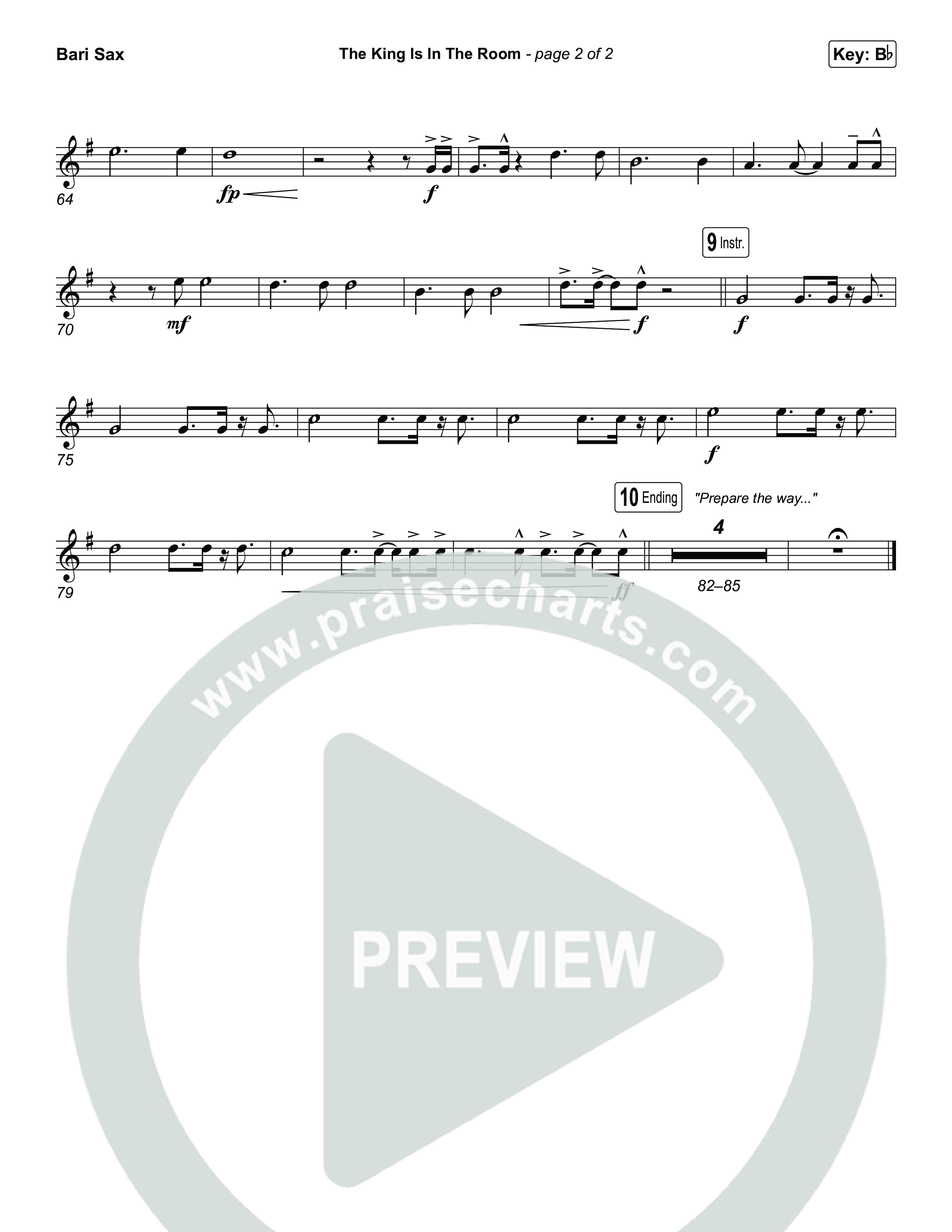 The King Is In The Room Bari Sax (Phil Wickham)