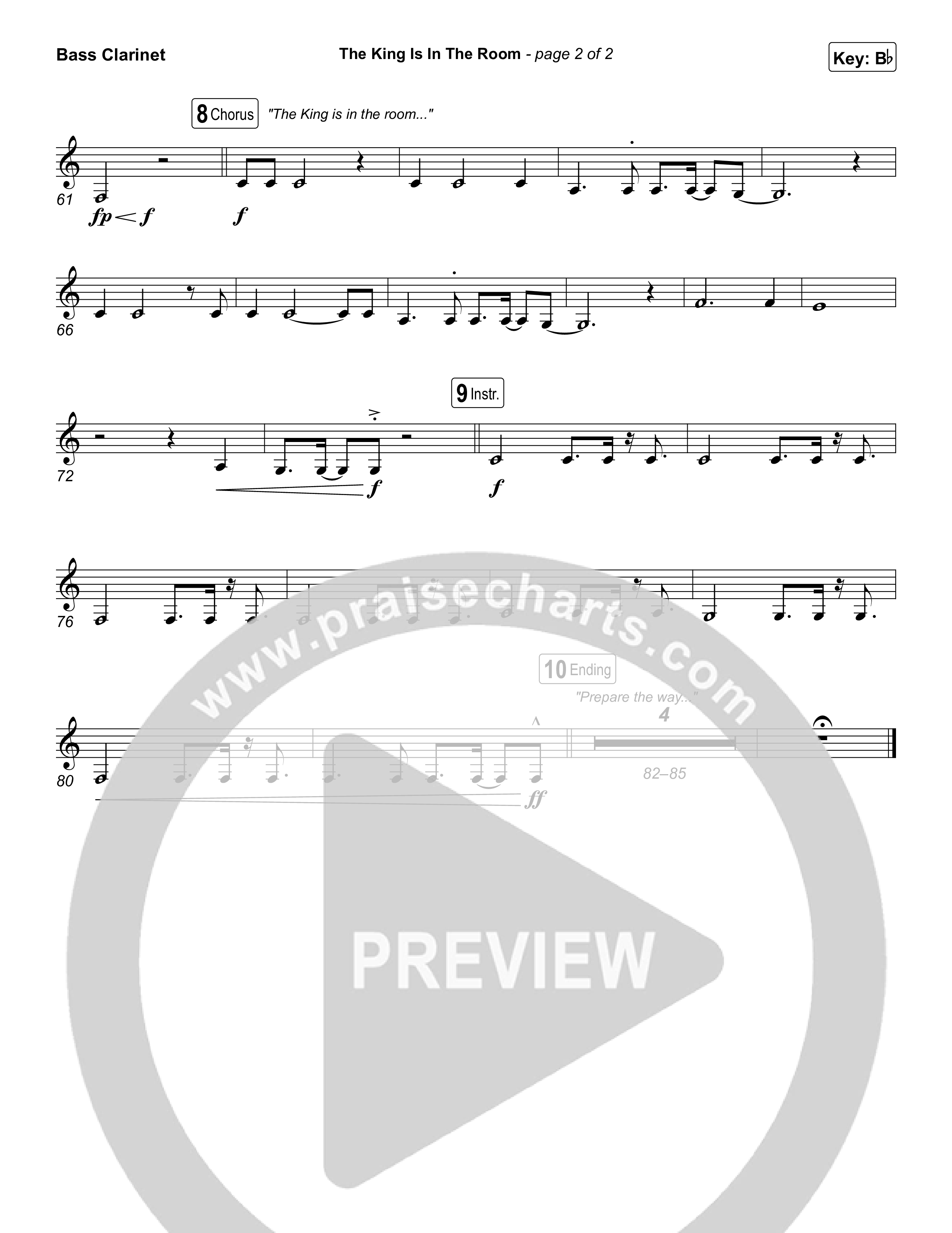 The King Is In The Room Bass Clarinet (Phil Wickham)