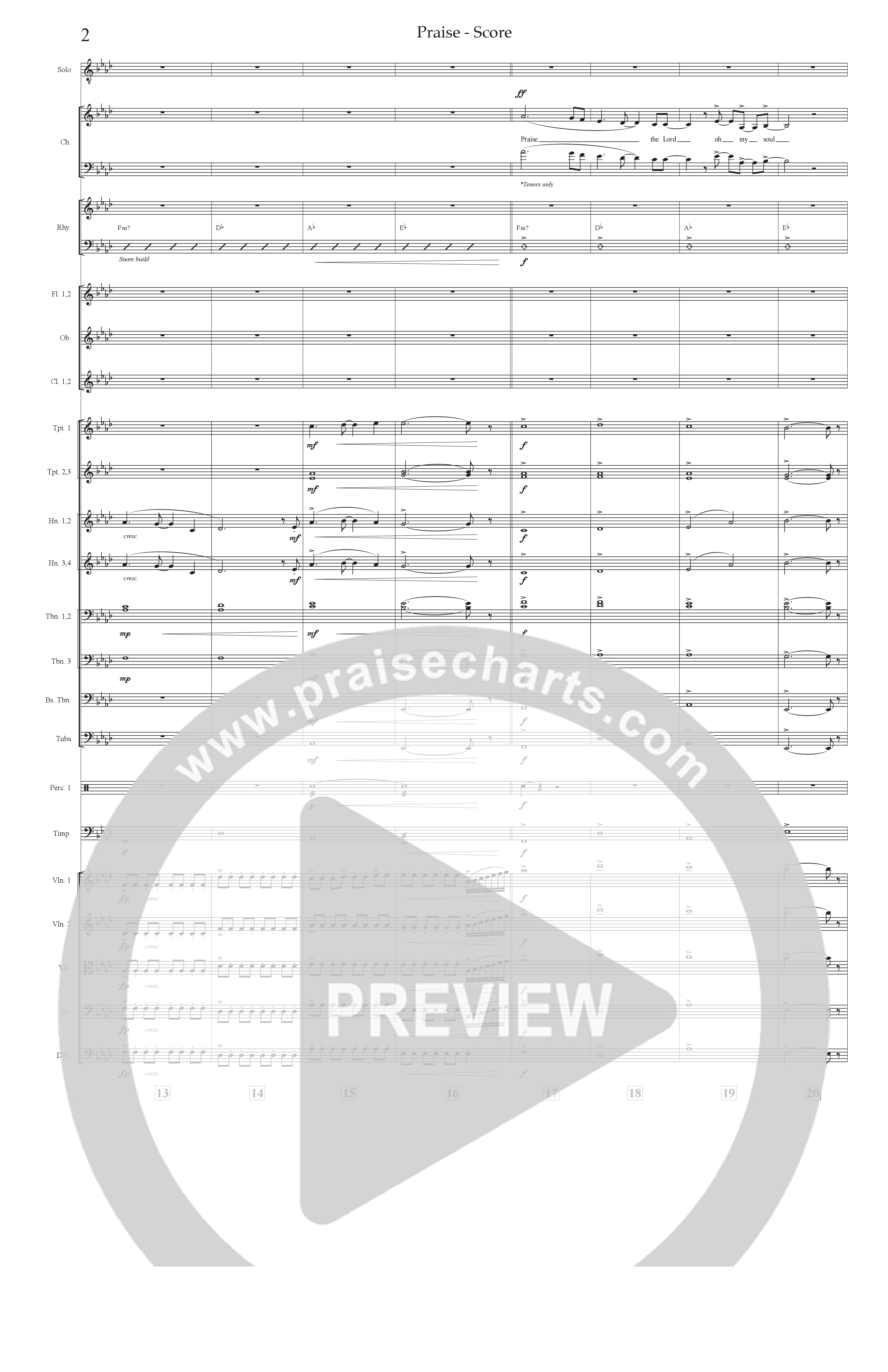 Praise (Choral Anthem SATB) Conductor's Score (Prestonwood Choir / Prestonwood Worship / Arr. Jonathan Walker)