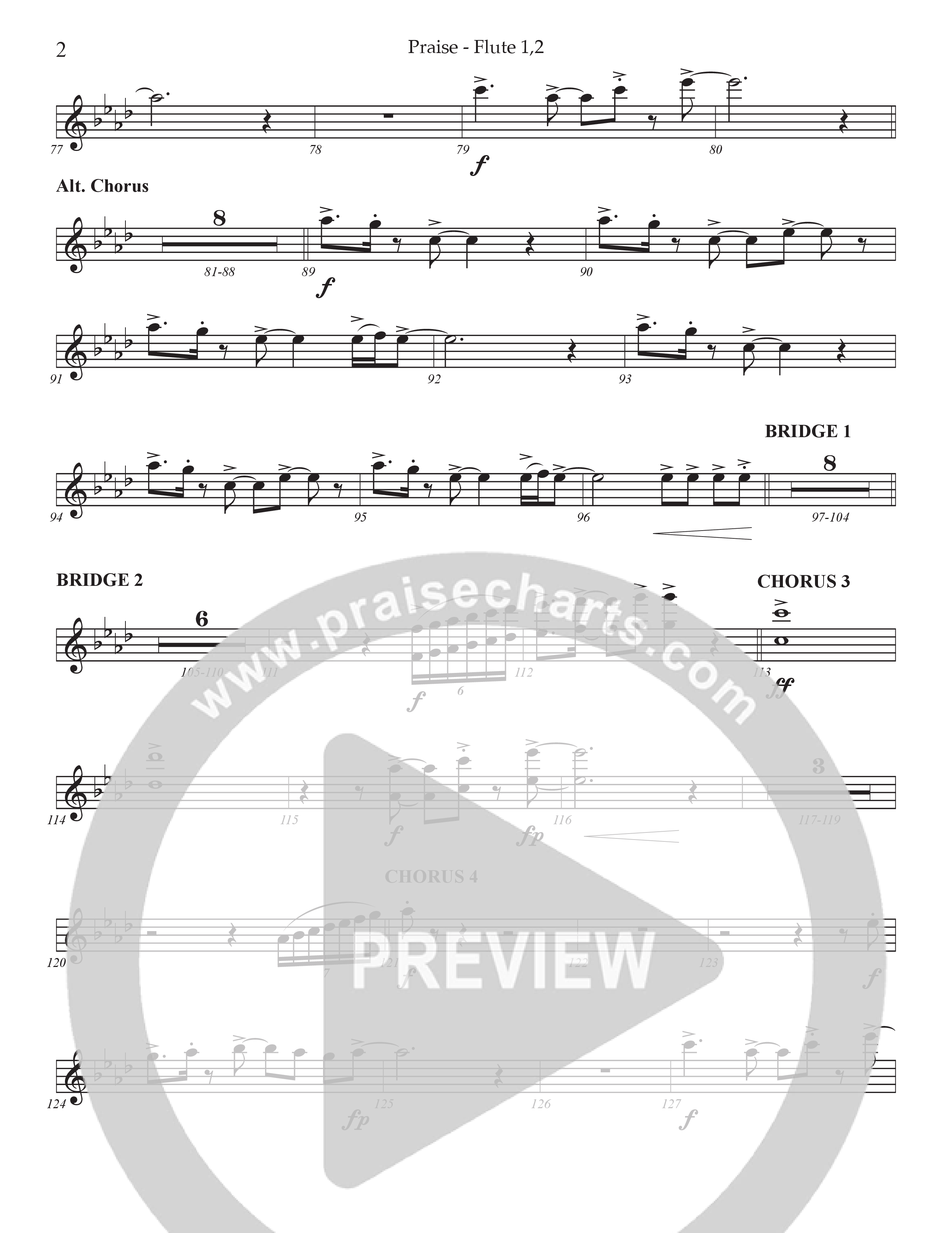 Praise (Choral Anthem SATB) Flute 1/2 (Prestonwood Choir / Prestonwood Worship / Arr. Jonathan Walker)