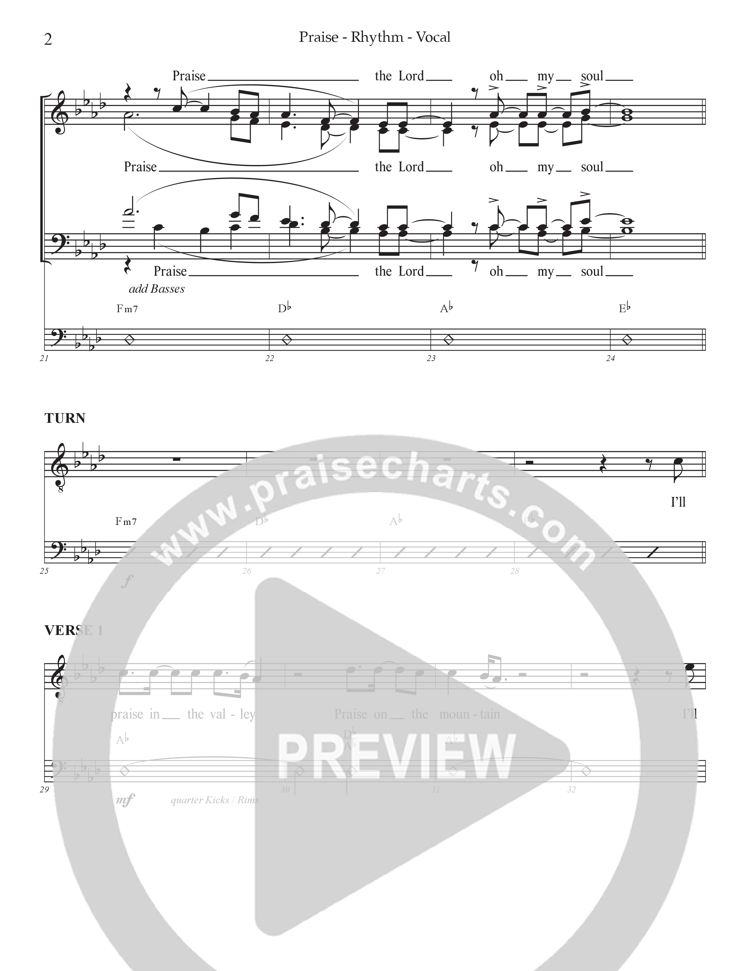 Praise (Choral Anthem SATB) Rhythm/Vocal (Prestonwood Choir / Prestonwood Worship / Arr. Jonathan Walker)