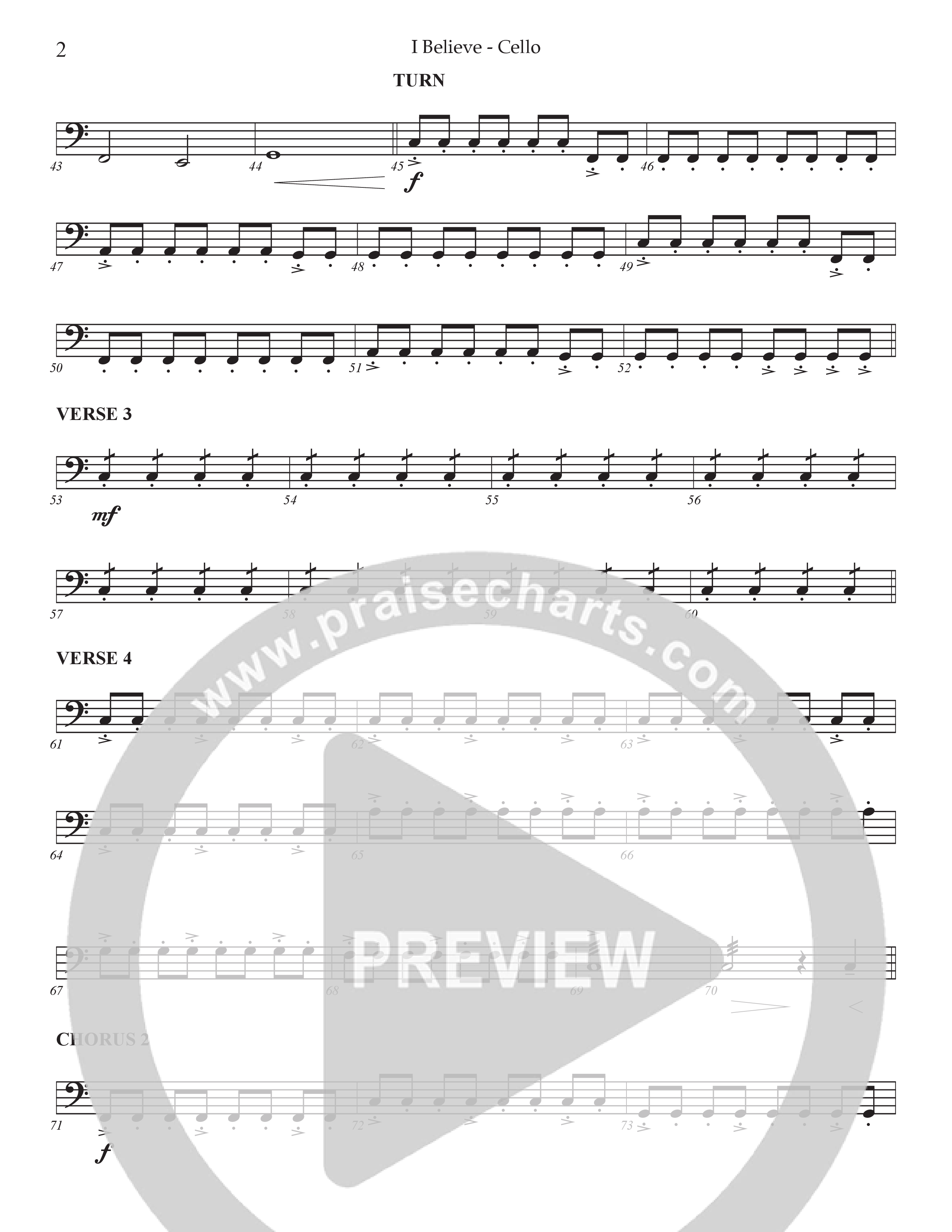 I Believe (Choral Anthem SATB) Cello (Prestonwood Choir / Prestonwood Worship / Arr. Jonathan Walker)
