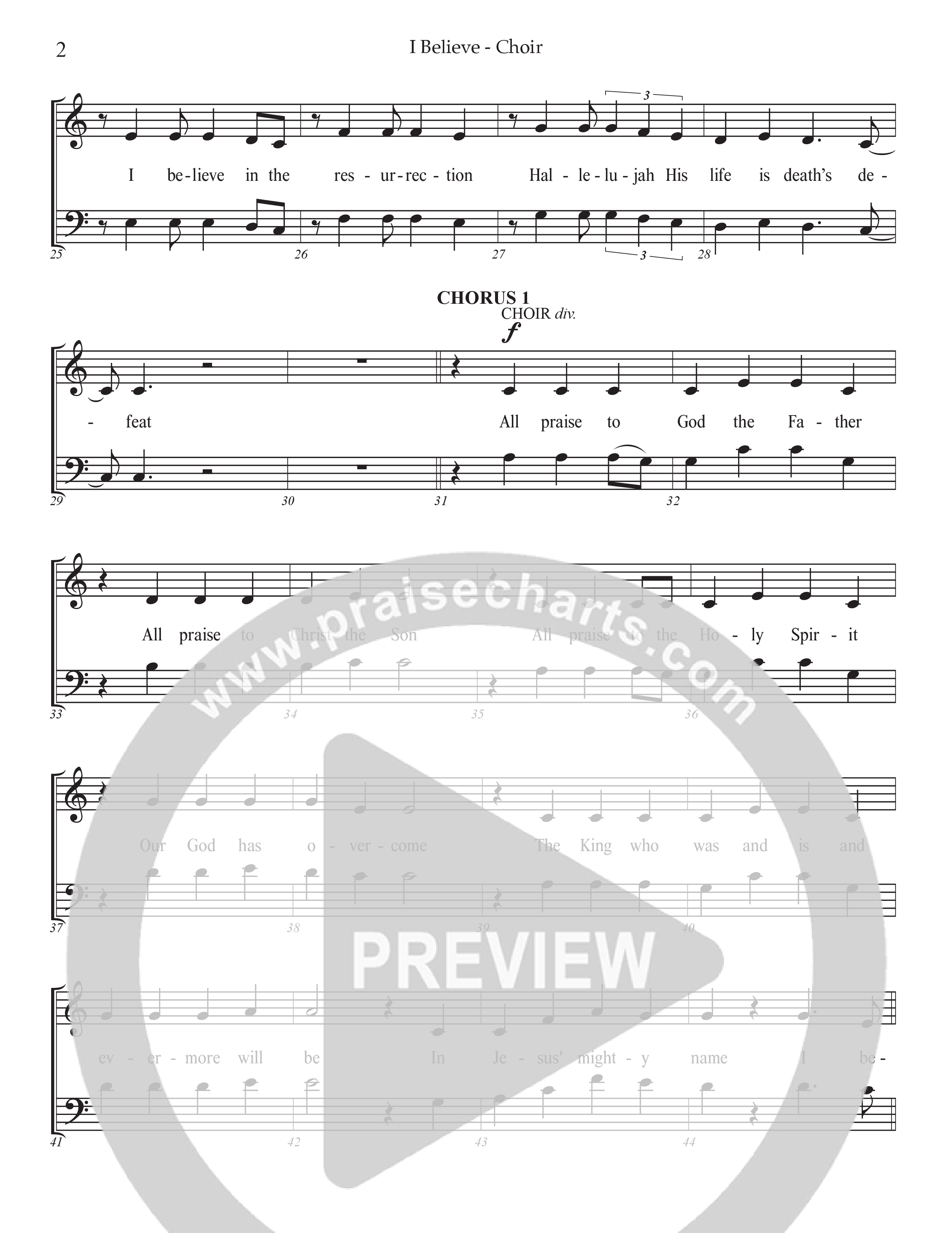 I Believe (Choral Anthem SATB) Choir Sheet CH (Prestonwood Choir / Prestonwood Worship / Arr. Jonathan Walker)