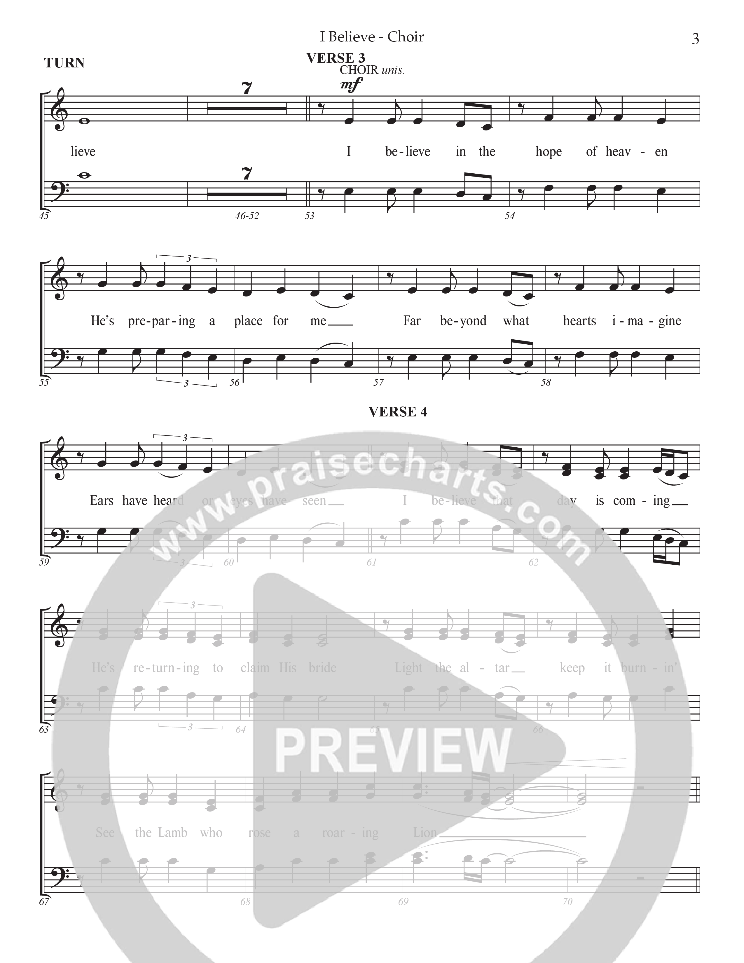 I Believe (Choral Anthem SATB) Choir Sheet CH (Prestonwood Choir / Prestonwood Worship / Arr. Jonathan Walker)
