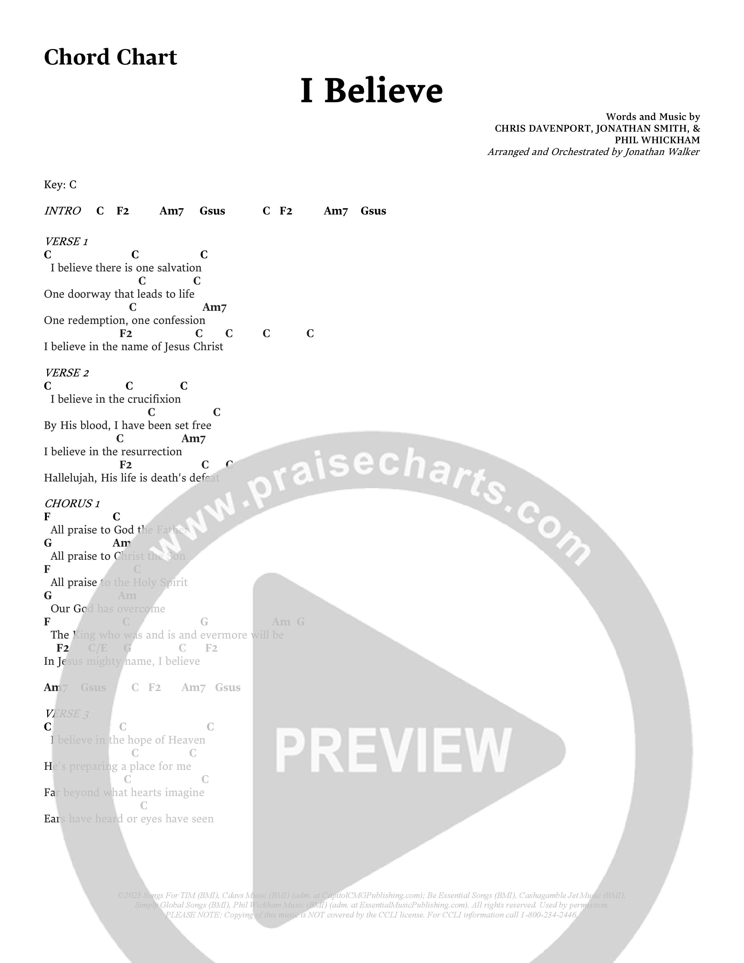 I Believe (Choral Anthem SATB) Chords & Lyrics (Prestonwood Choir / Prestonwood Worship / Arr. Jonathan Walker)