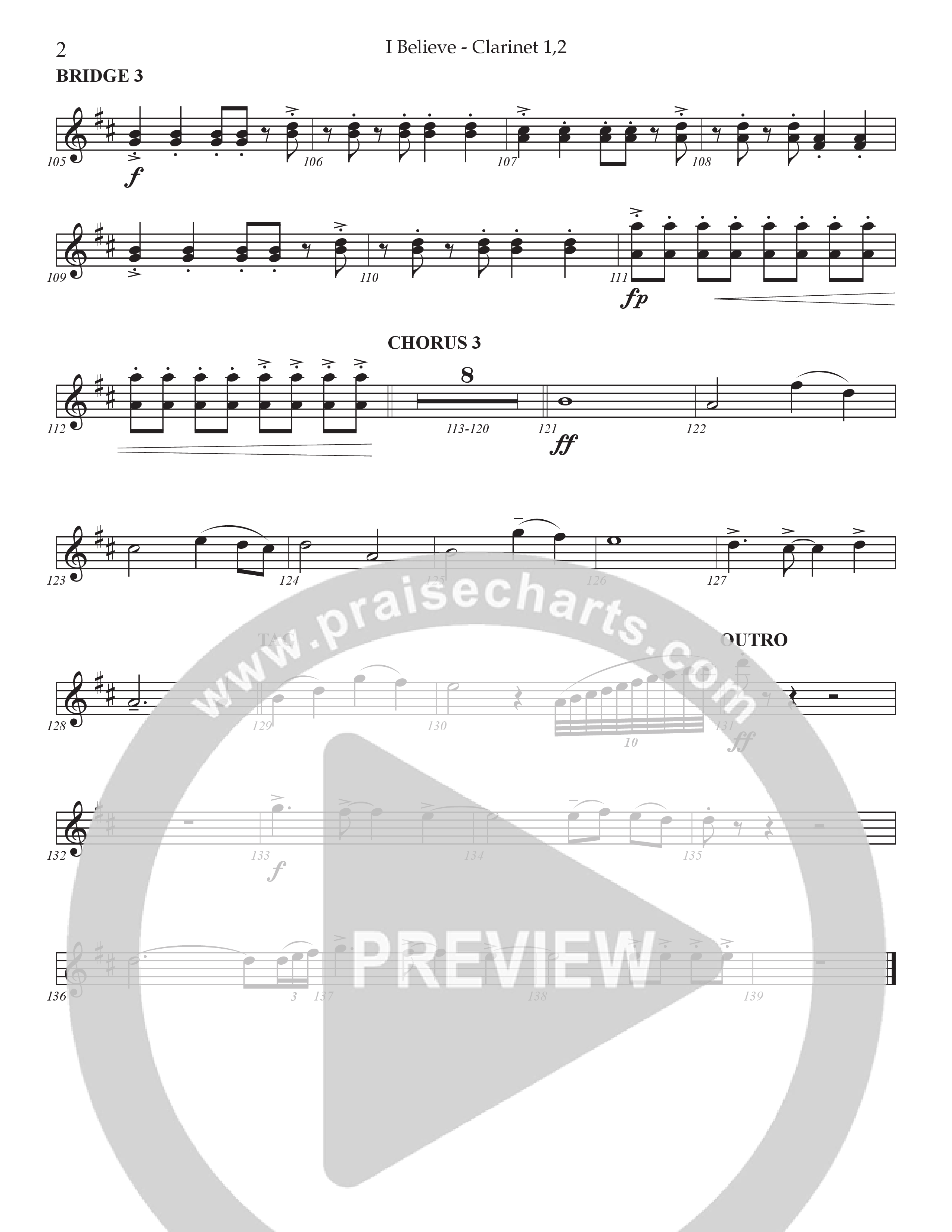 I Believe (Choral Anthem SATB) Clarinet 1/2 (Prestonwood Choir / Prestonwood Worship / Arr. Jonathan Walker)
