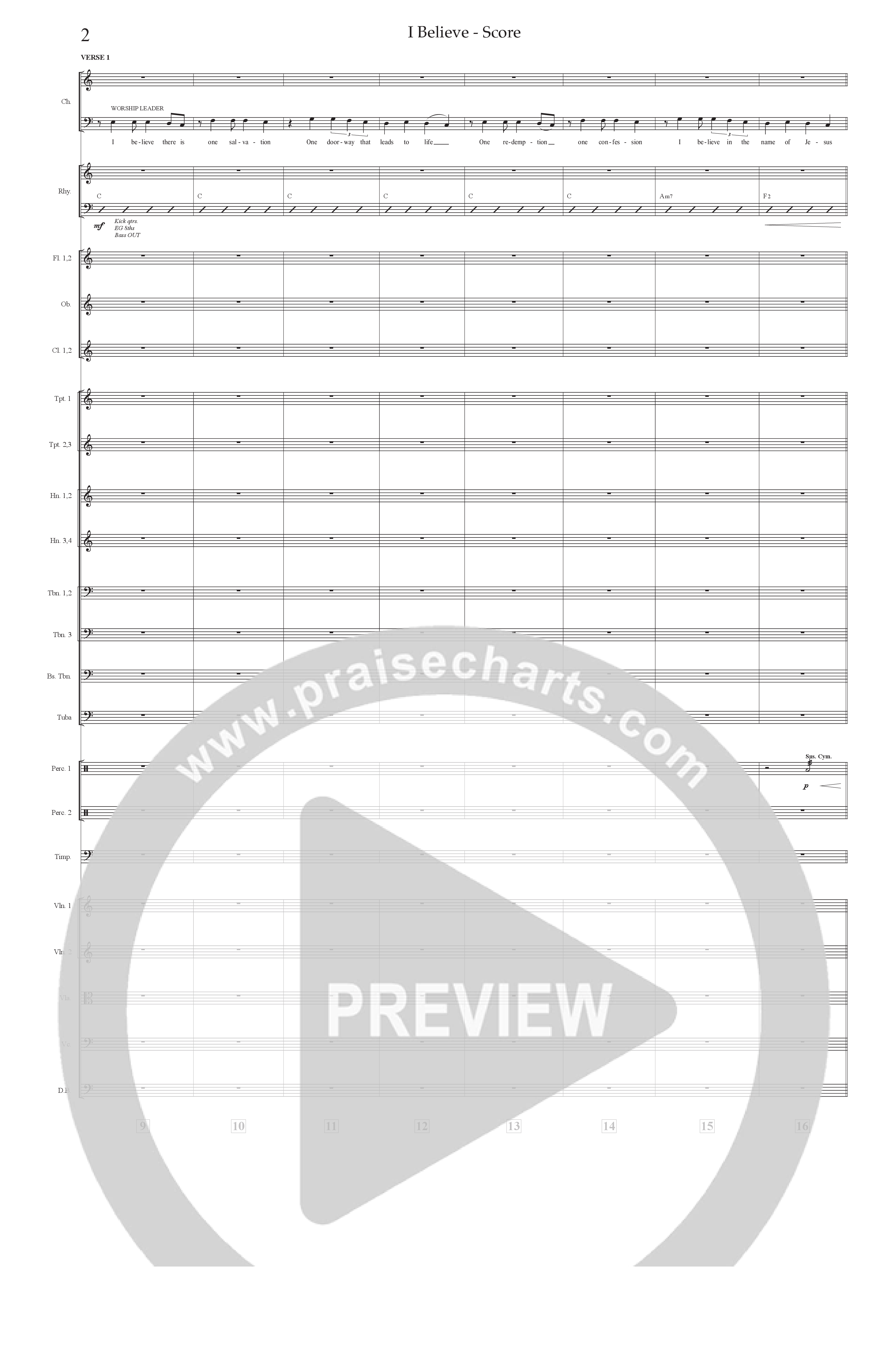 I Believe (Choral Anthem SATB) Conductor's Score (Prestonwood Choir / Prestonwood Worship / Arr. Jonathan Walker)