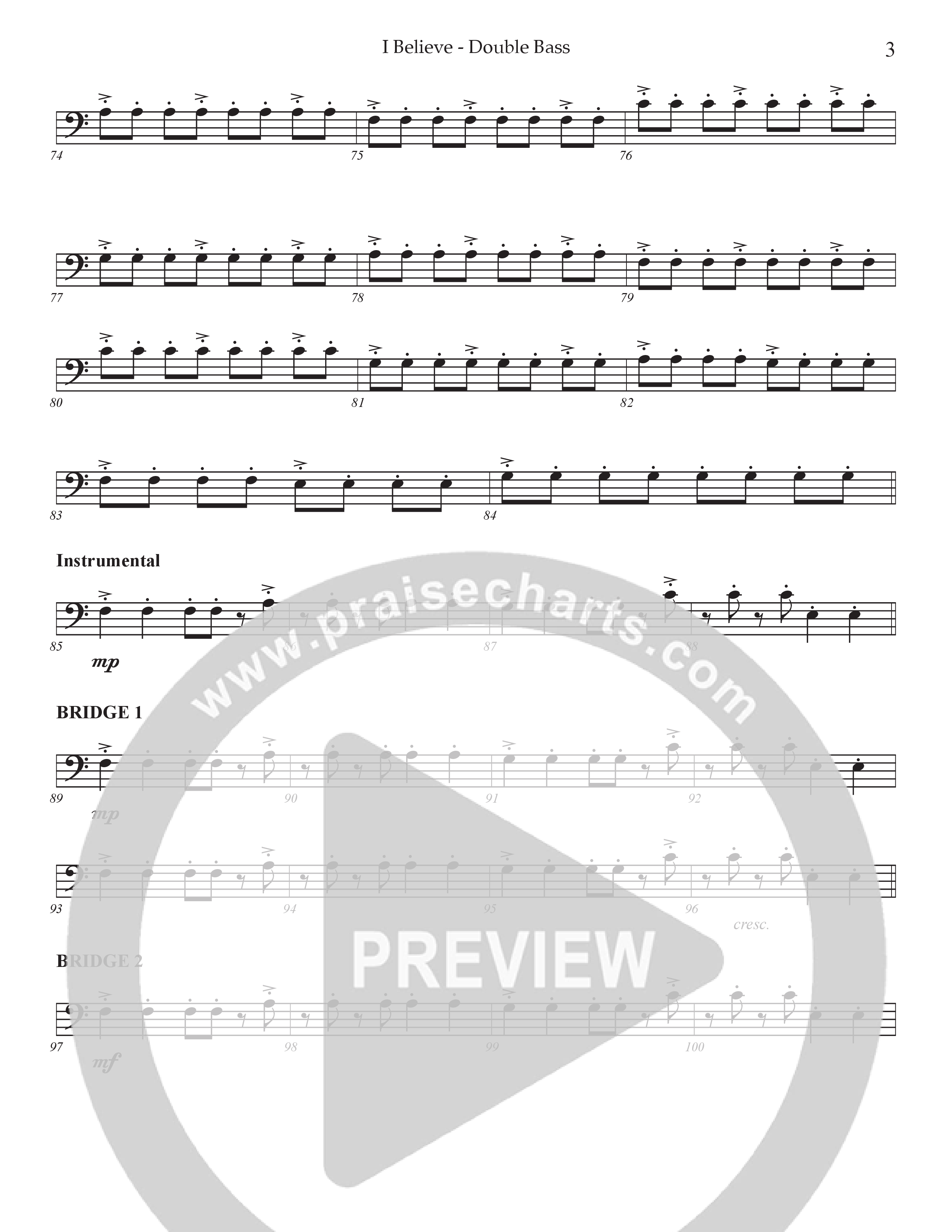 I Believe (Choral Anthem SATB) Double Bass (Prestonwood Choir / Prestonwood Worship / Arr. Jonathan Walker)
