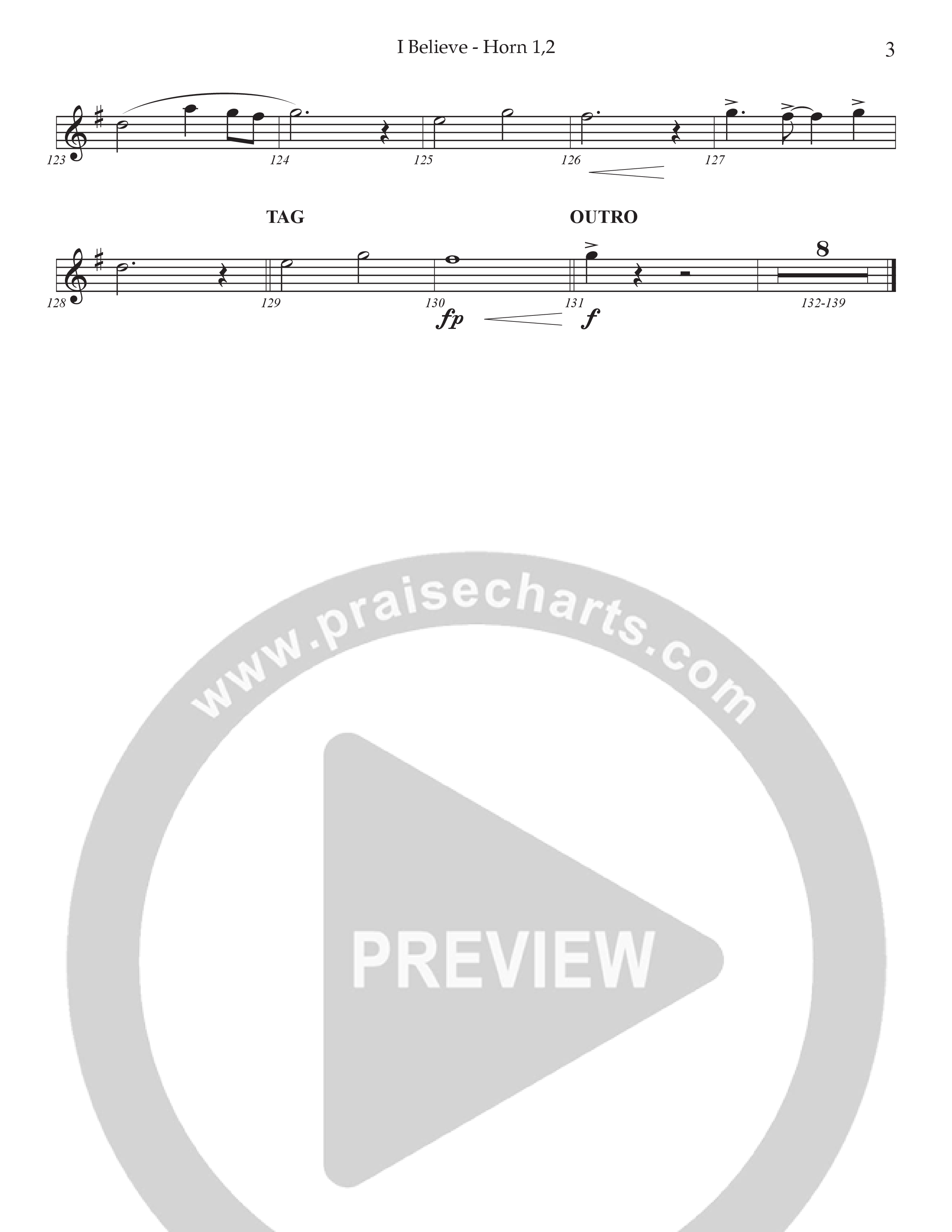 I Believe (Choral Anthem SATB) French Horn (Prestonwood Choir / Prestonwood Worship / Arr. Jonathan Walker)