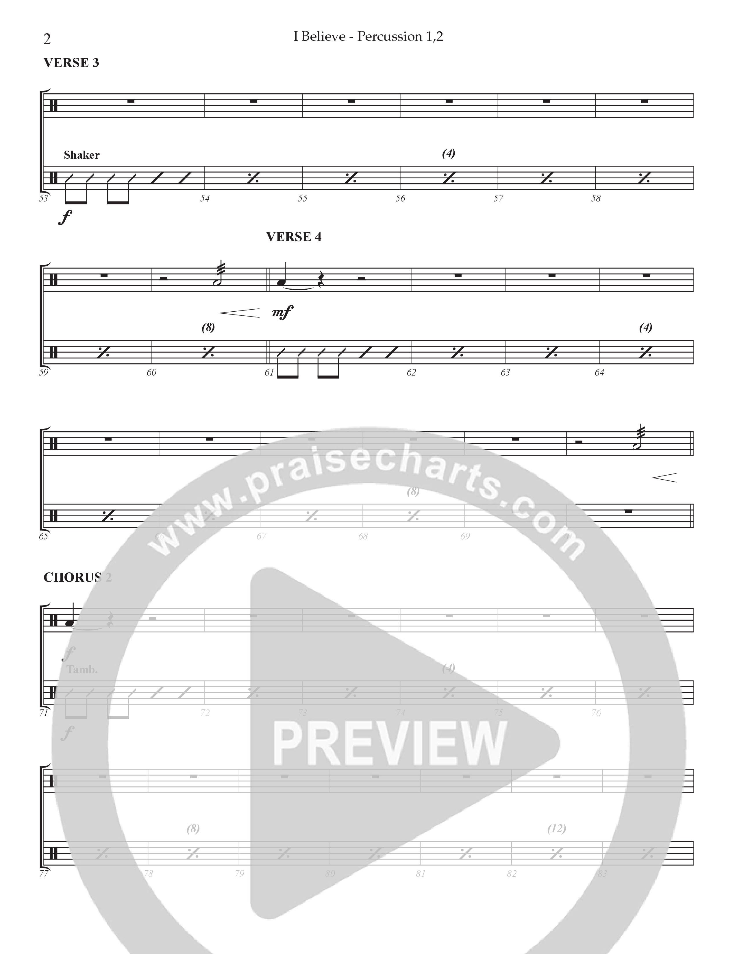 I Believe (Choral Anthem SATB) Percussion 1/2 (Prestonwood Choir / Prestonwood Worship / Arr. Jonathan Walker)