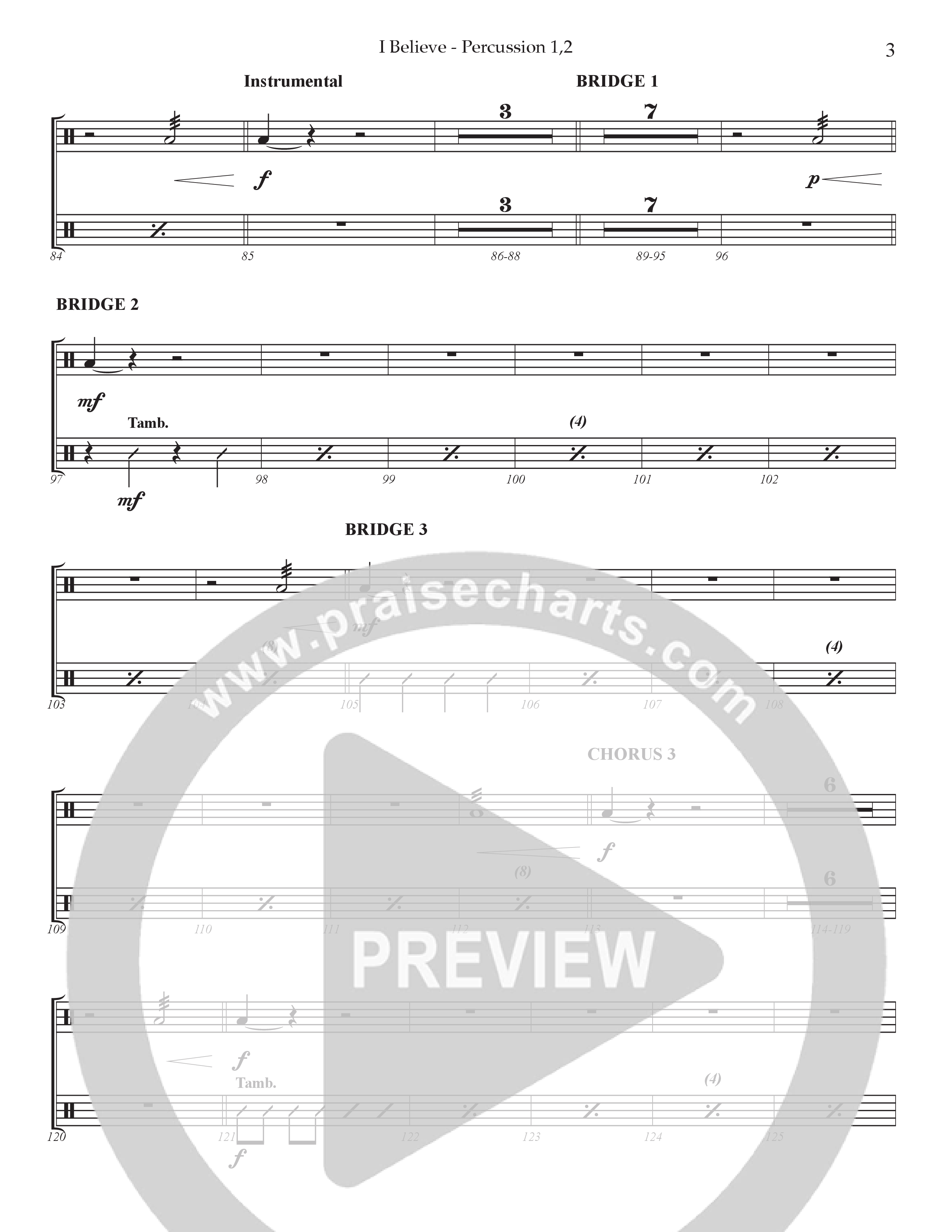 I Believe (Choral Anthem SATB) Percussion 1/2 (Prestonwood Choir / Prestonwood Worship / Arr. Jonathan Walker)