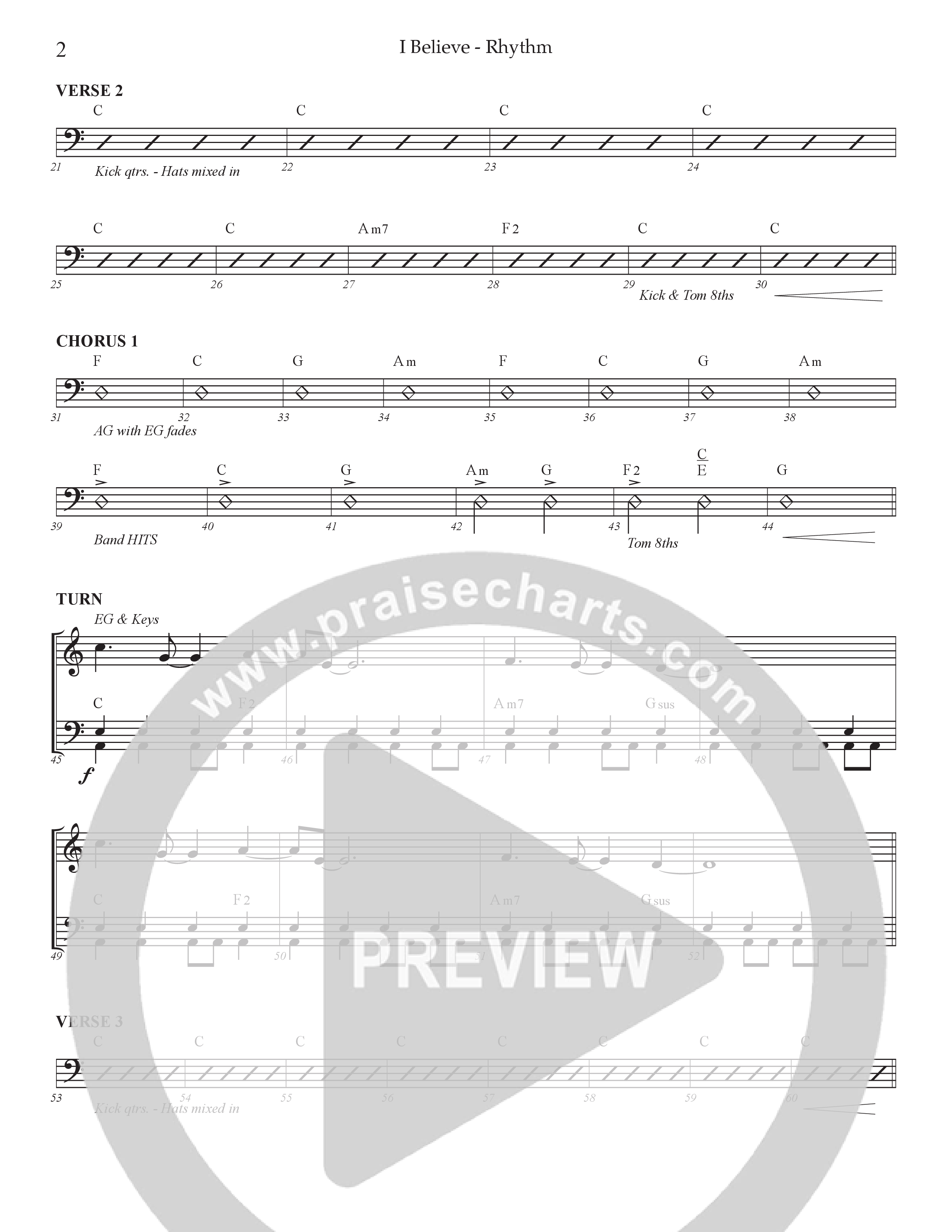 I Believe (Choral Anthem SATB) Rhythm Chart (Prestonwood Choir / Prestonwood Worship / Arr. Jonathan Walker)