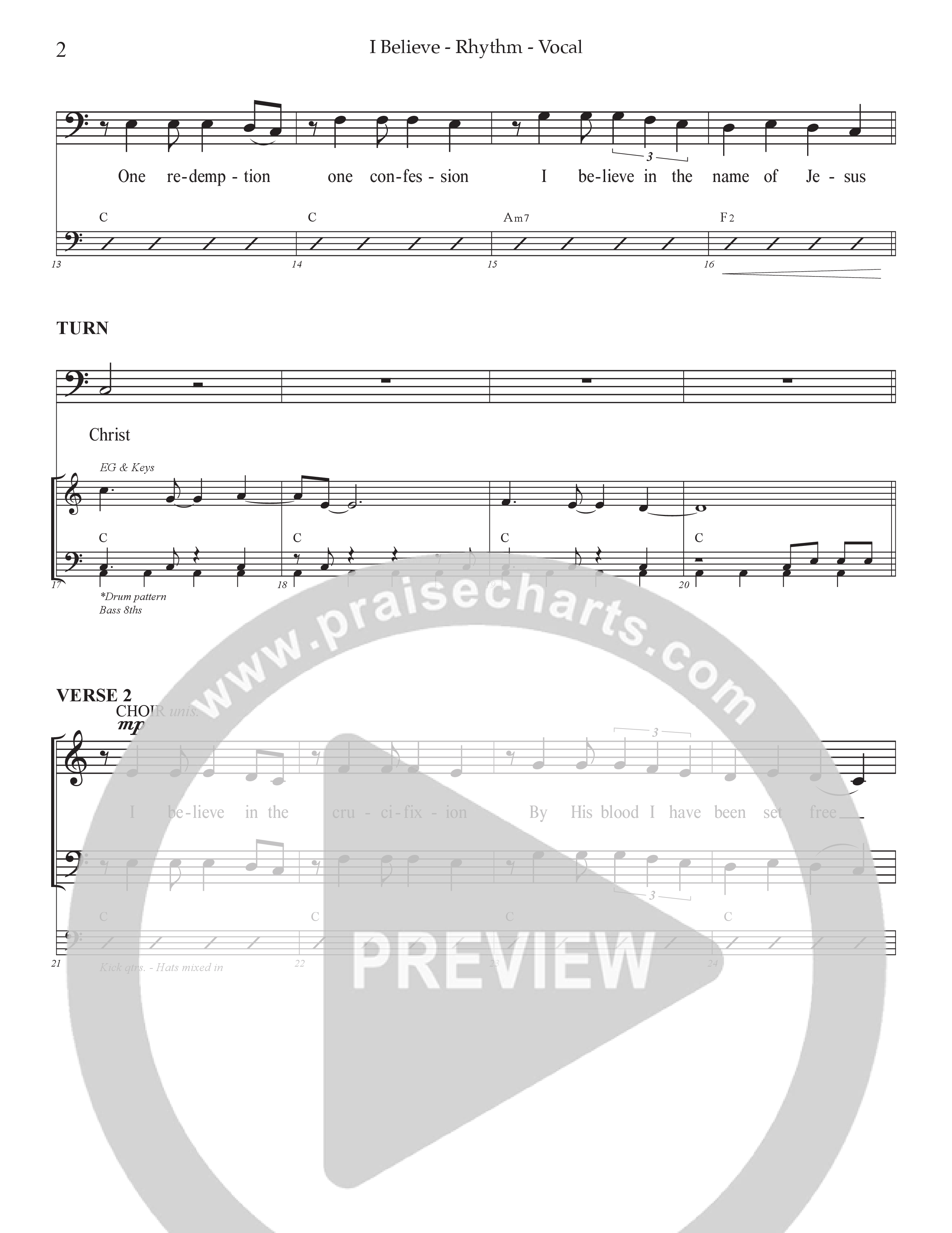 I Believe (Choral Anthem SATB) Rhythm/Vocal (Prestonwood Choir / Prestonwood Worship / Arr. Jonathan Walker)